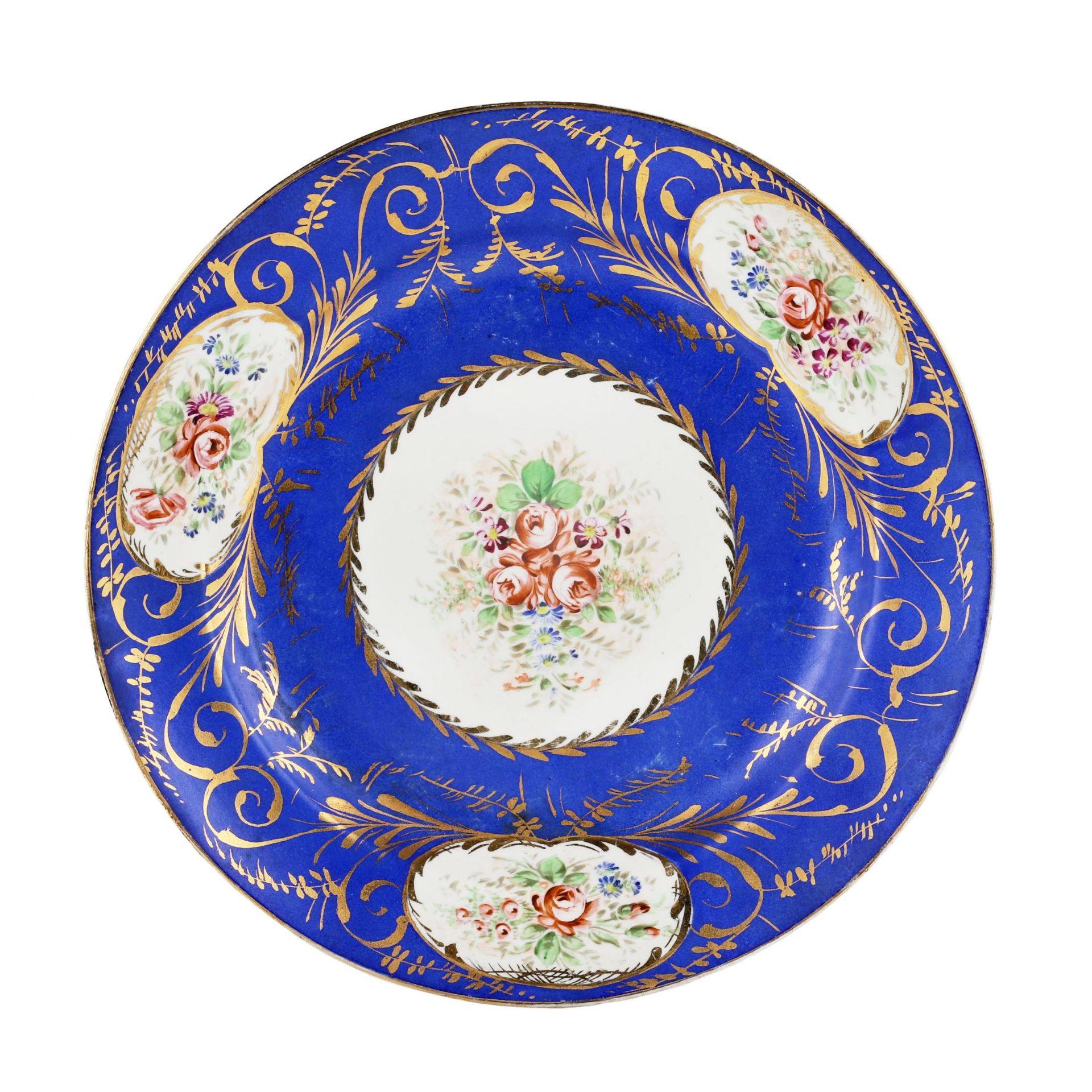 Five dishes and plates from Popov`s factory. 19th century. - Image 3 of 13