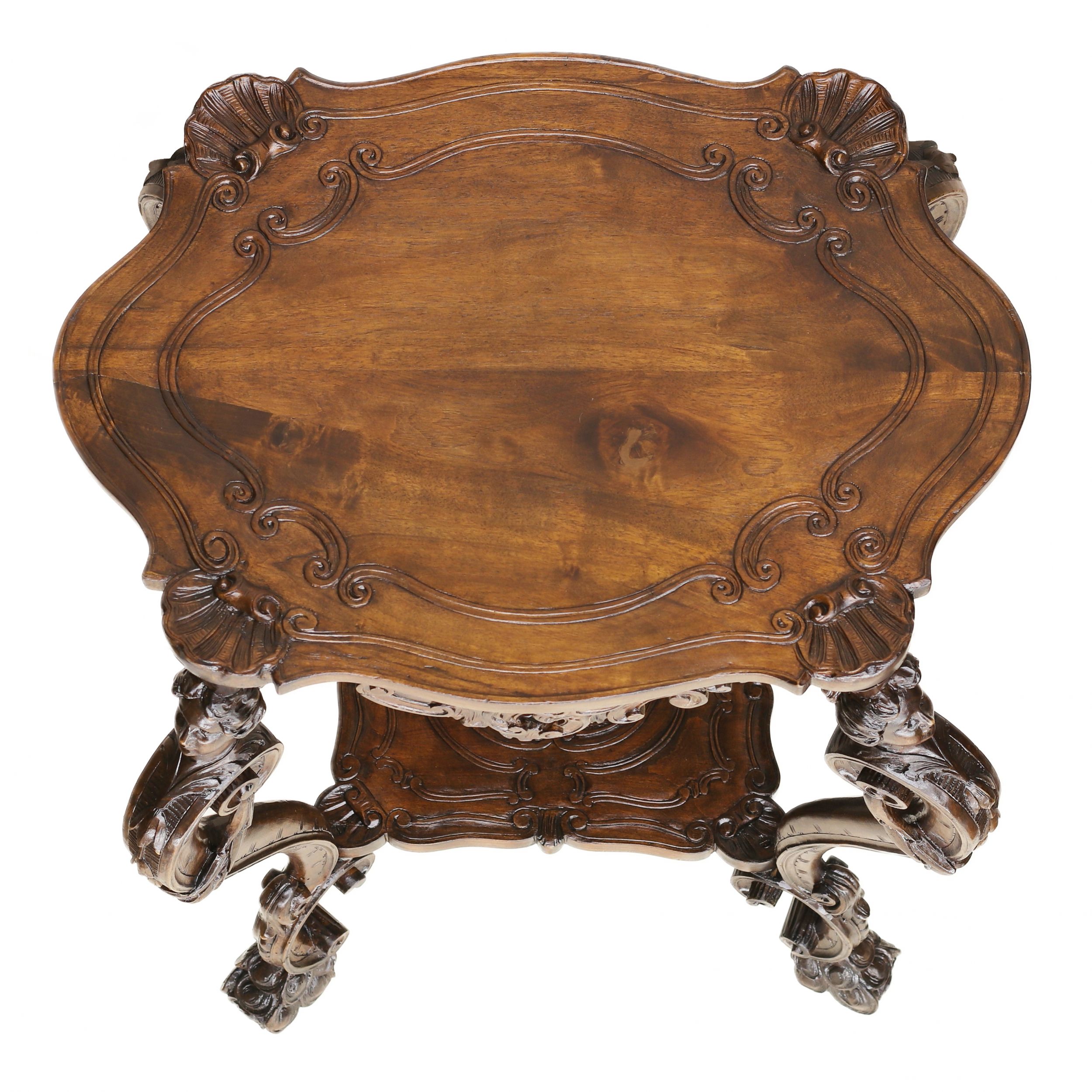 Carved wooden table in neo-Rococo style from the turn of the 19th century. - Image 5 of 7