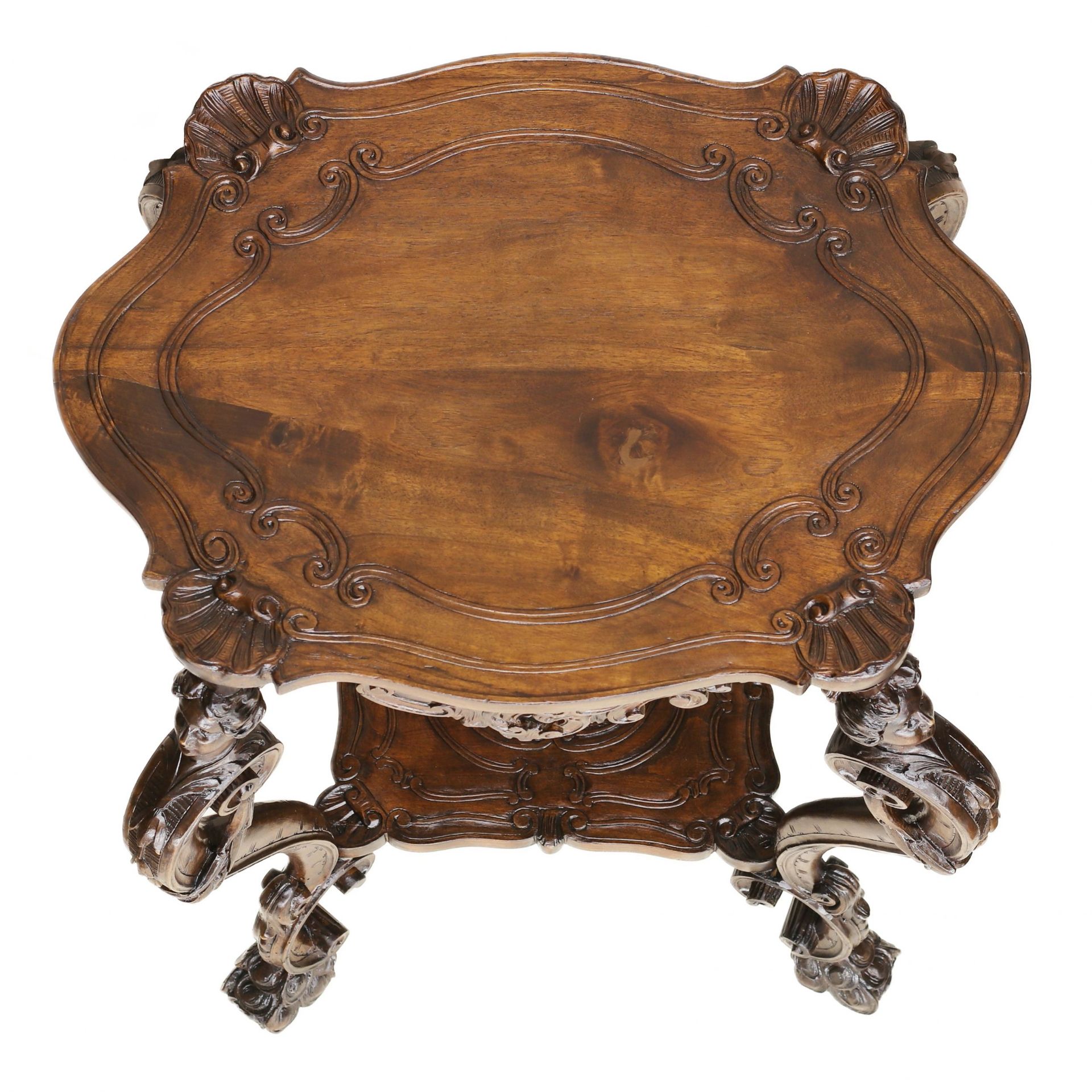 Carved wooden table in neo-Rococo style from the turn of the 19th century. - Image 5 of 7