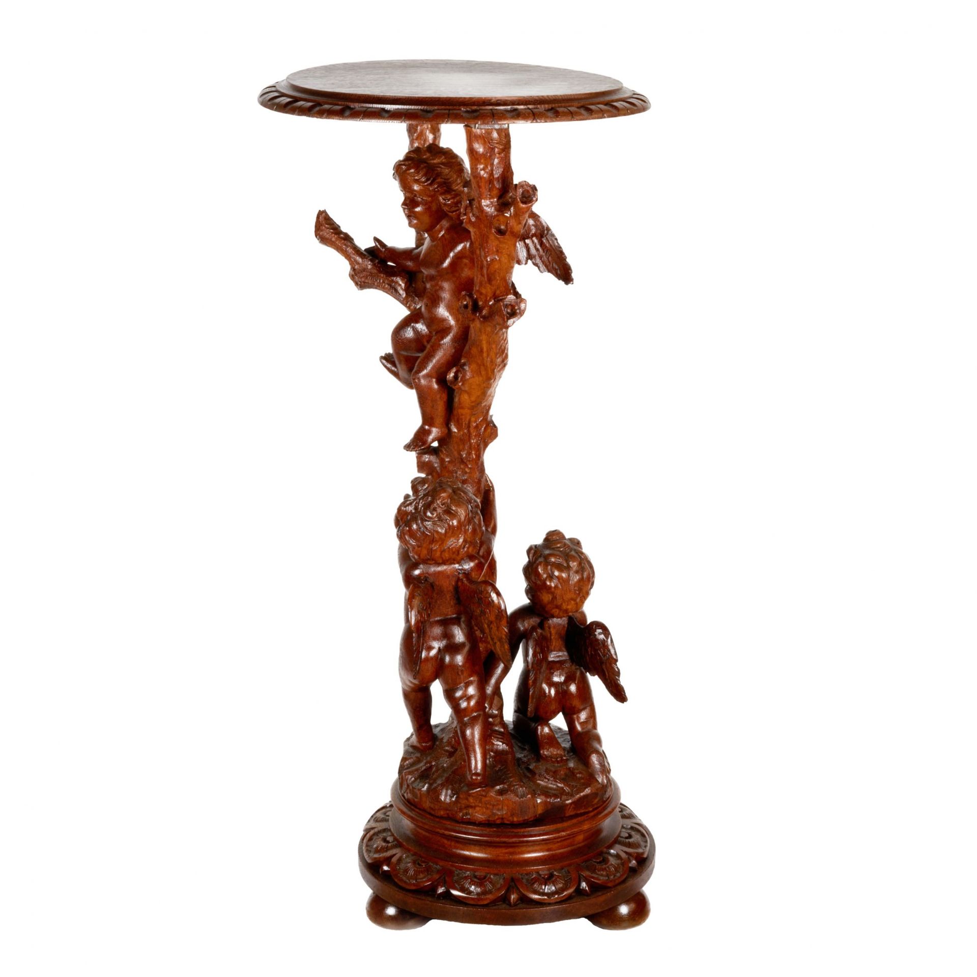 Wooden console with carved cupids. - Image 5 of 6