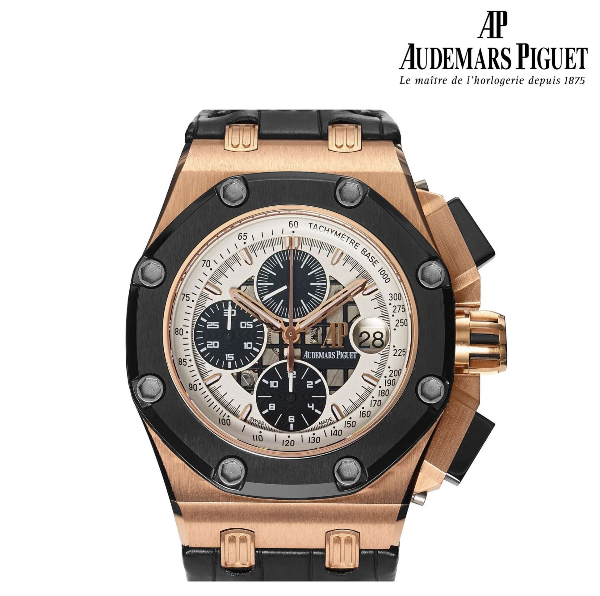 Mens 18K gold watch Audemars Piguet Royal Oak Offshore Rubens Barrichello