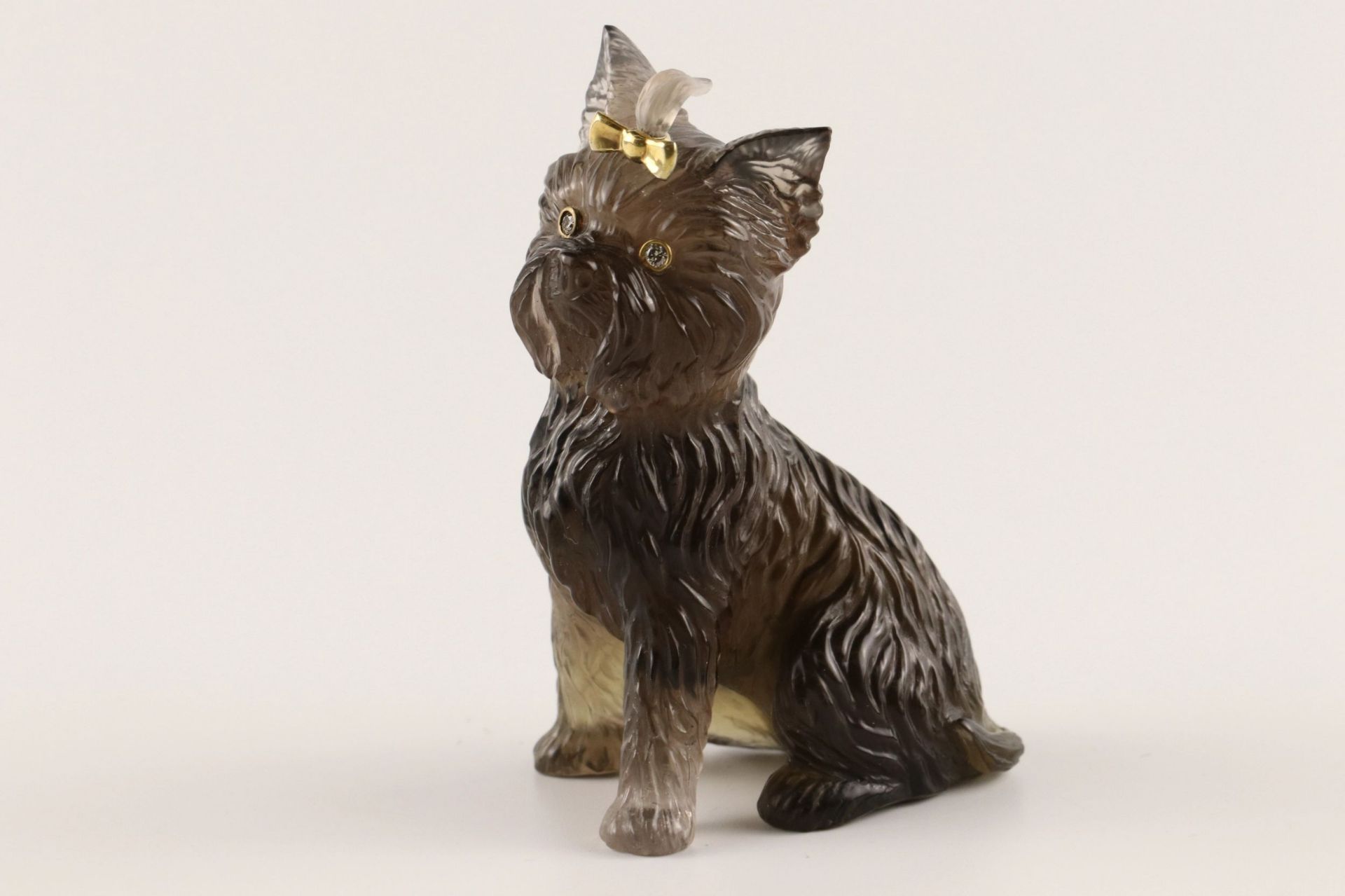 Stone-cut figurine Yorkshire Terrier in the style of Faberge 20th century. - Image 2 of 5