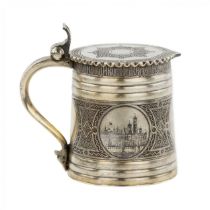 Russian beer mug made of silver. P. Ovchinnikov. 1871