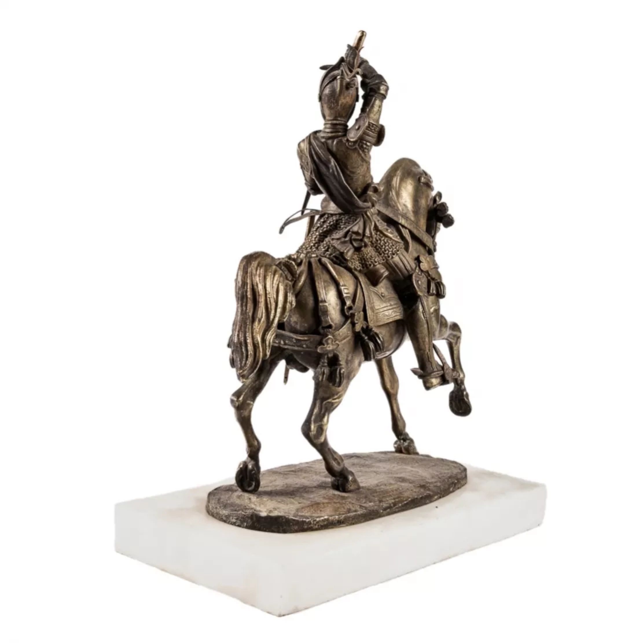 Carlo Marochetti. Bronze figure of an equestrian knight. Duke of Savoy. - Image 5 of 7