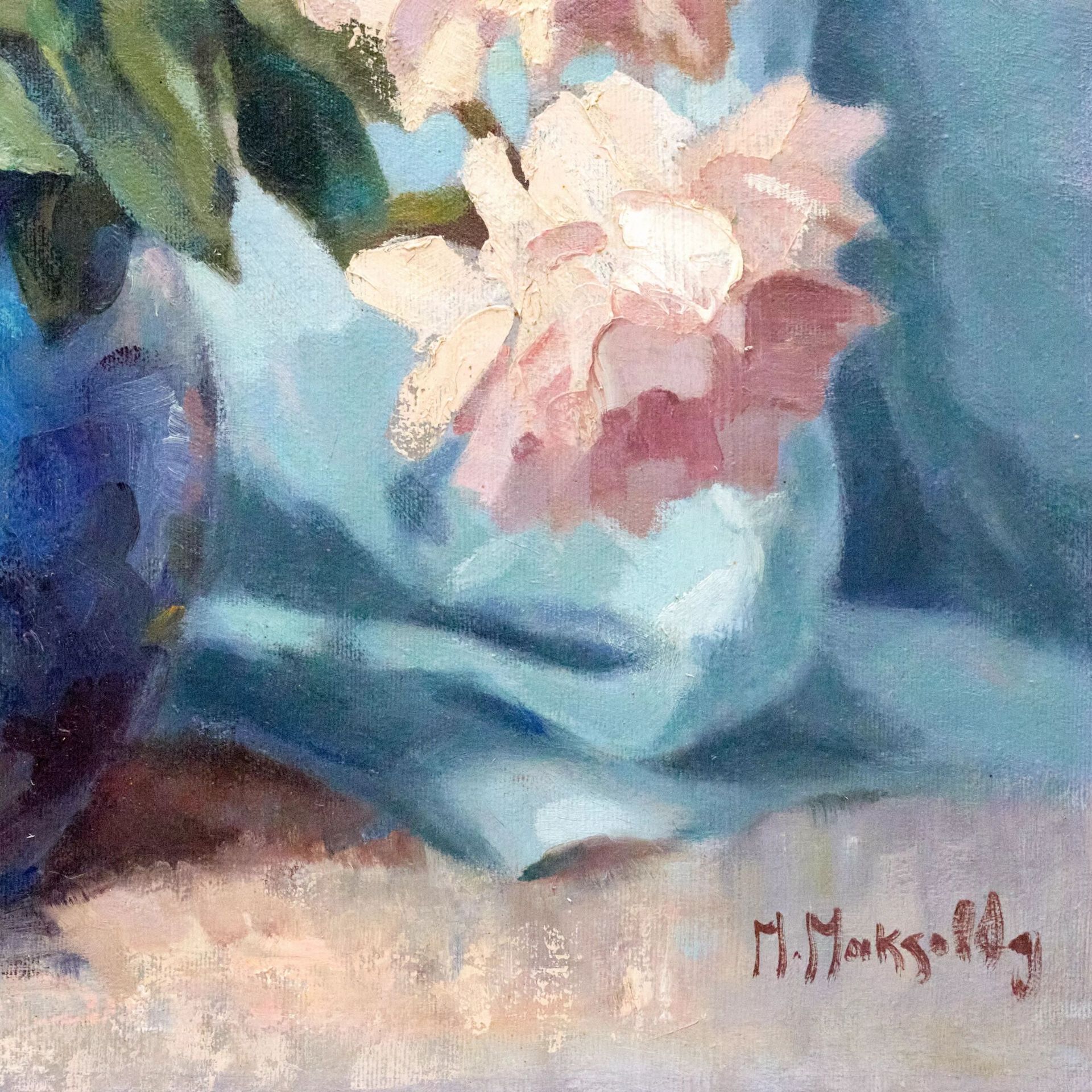 Maximilian Maxolli. Still life with peonies. - Bild 3 aus 4