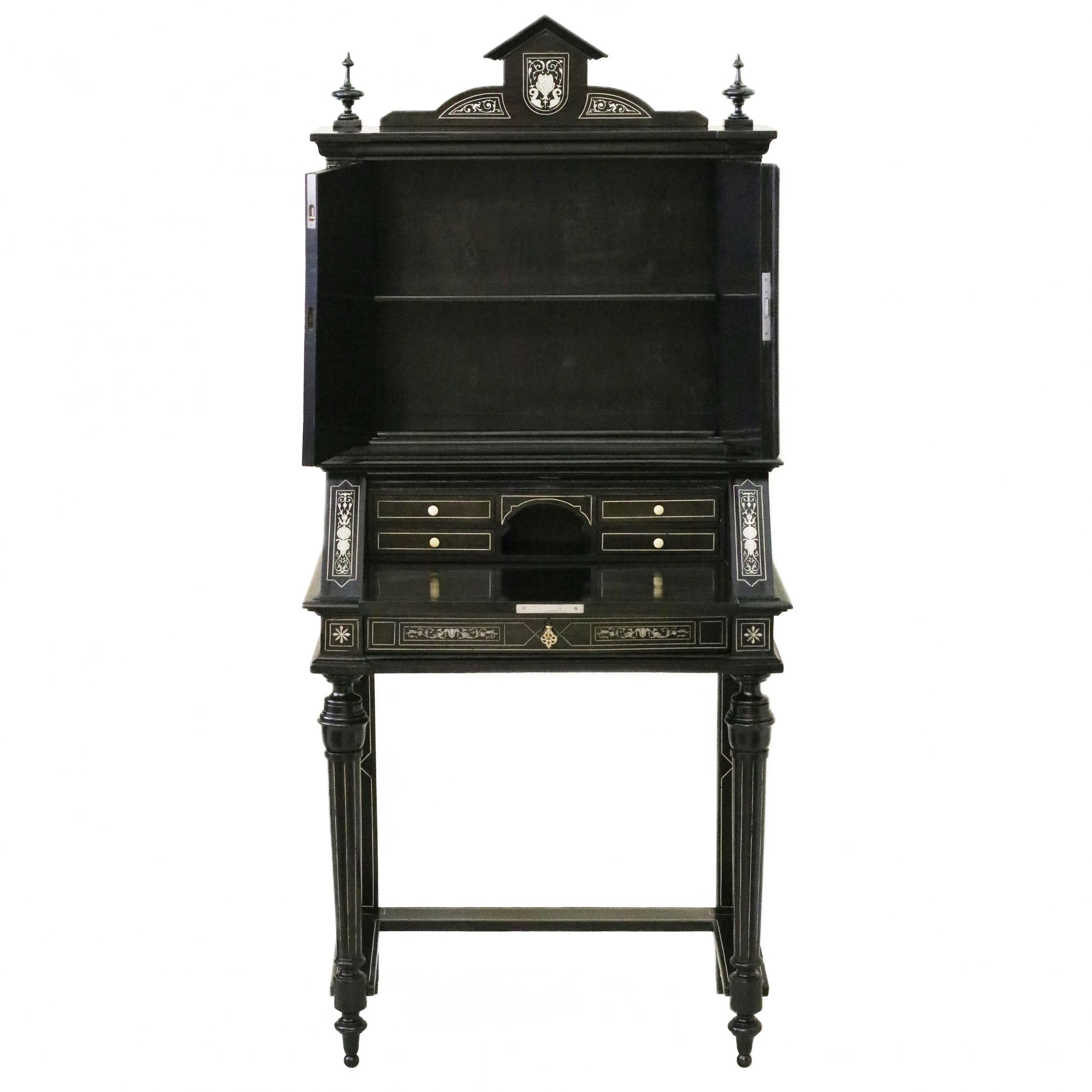 Italian ebony and ivory cabinet from the late 19th century. - Image 3 of 14