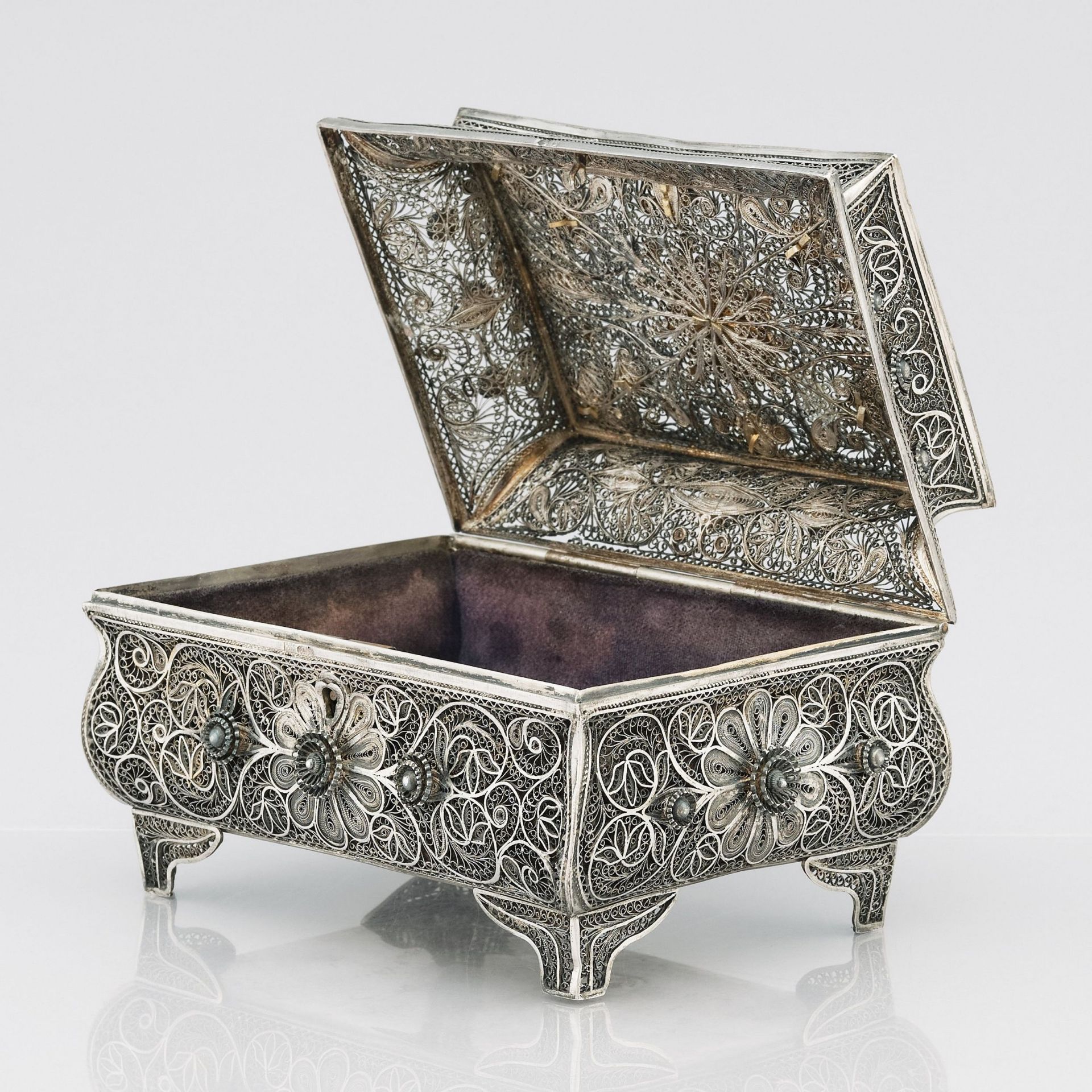 Silver filigree box from the 19th century. Odessa, Russian Empire, 1898-1908 - Image 6 of 7