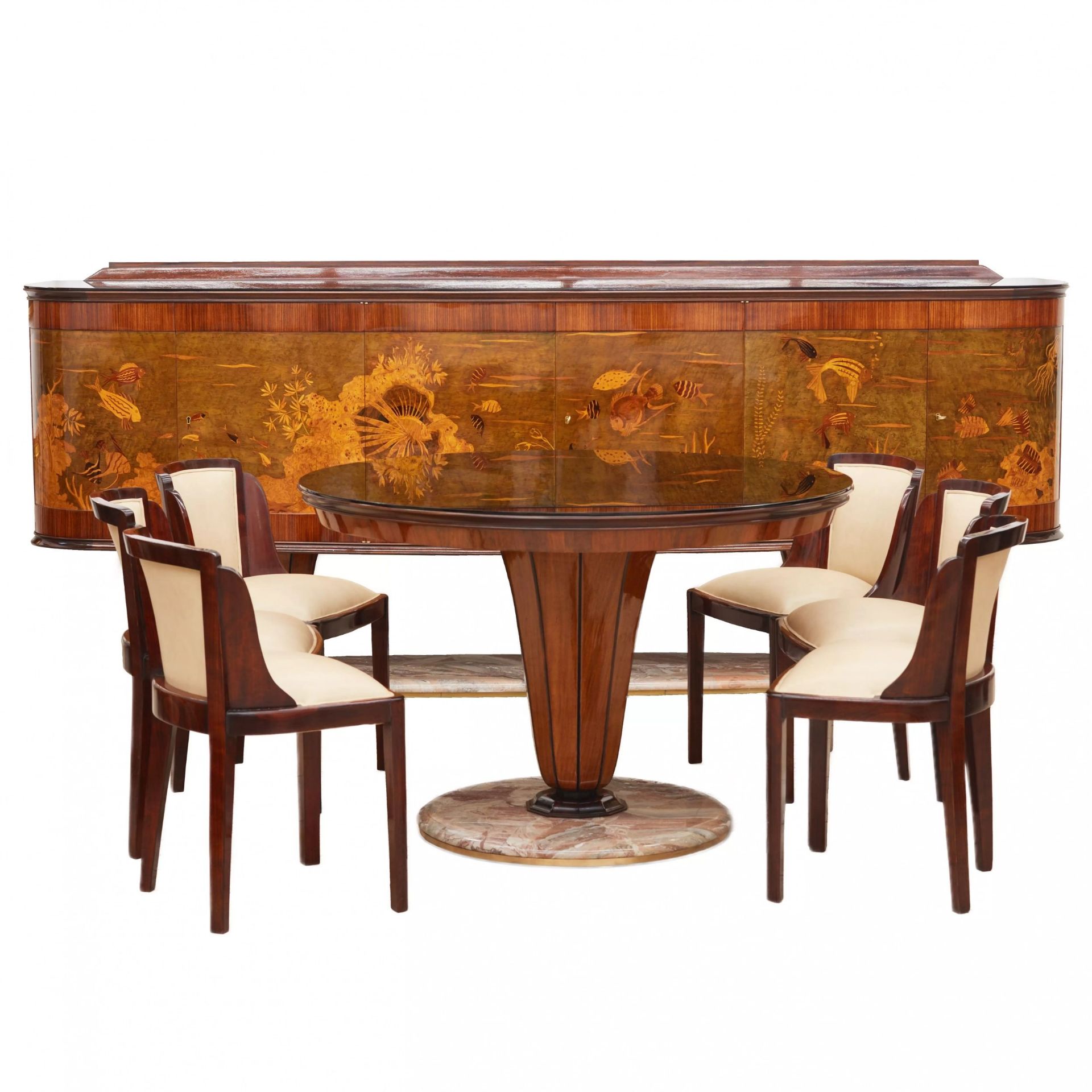 Vittorio Dassi. Grandiose furniture set in Art Deco style.