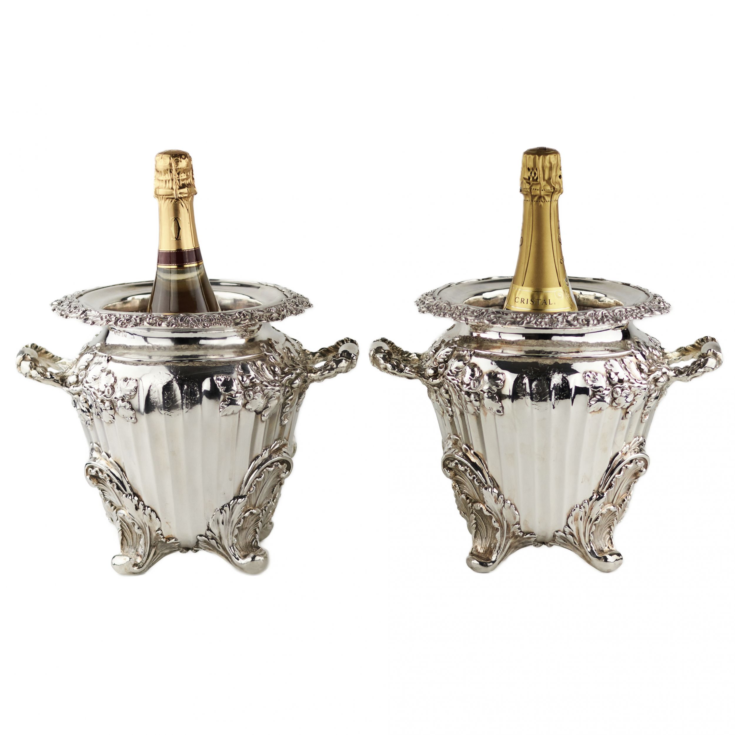 Pair of large, embossed silver wine coolers. England. 1804 Stephen Adams. - Image 7 of 10