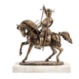 Carlo Marochetti. Bronze figure of an equestrian knight. Duke of Savoy.