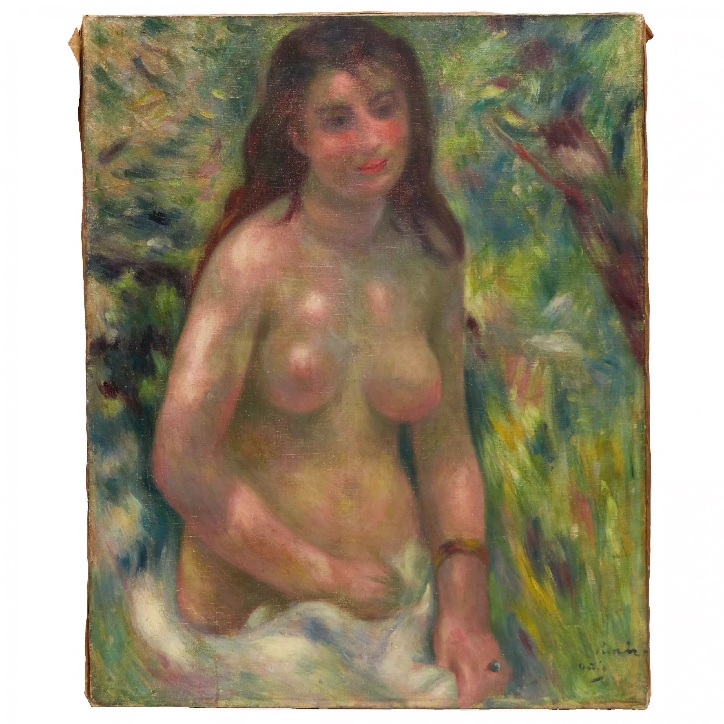 Bather in sunny shade, in the manner of Pierre-Auguste Renoir (1841-1919). - Image 3 of 6
