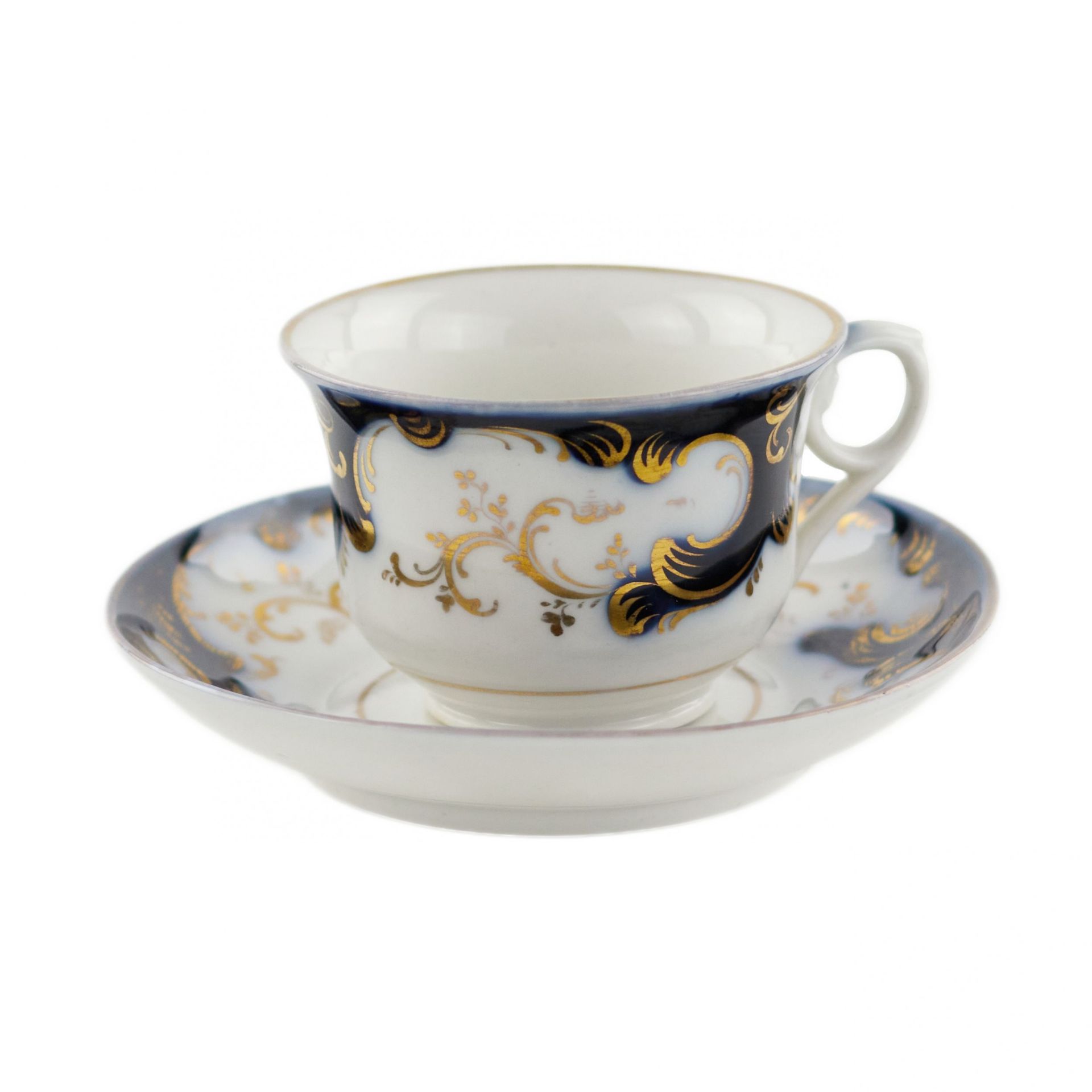 Kuznetsov`s tea porcelain service. Riga, mid-19th century. - Image 5 of 8