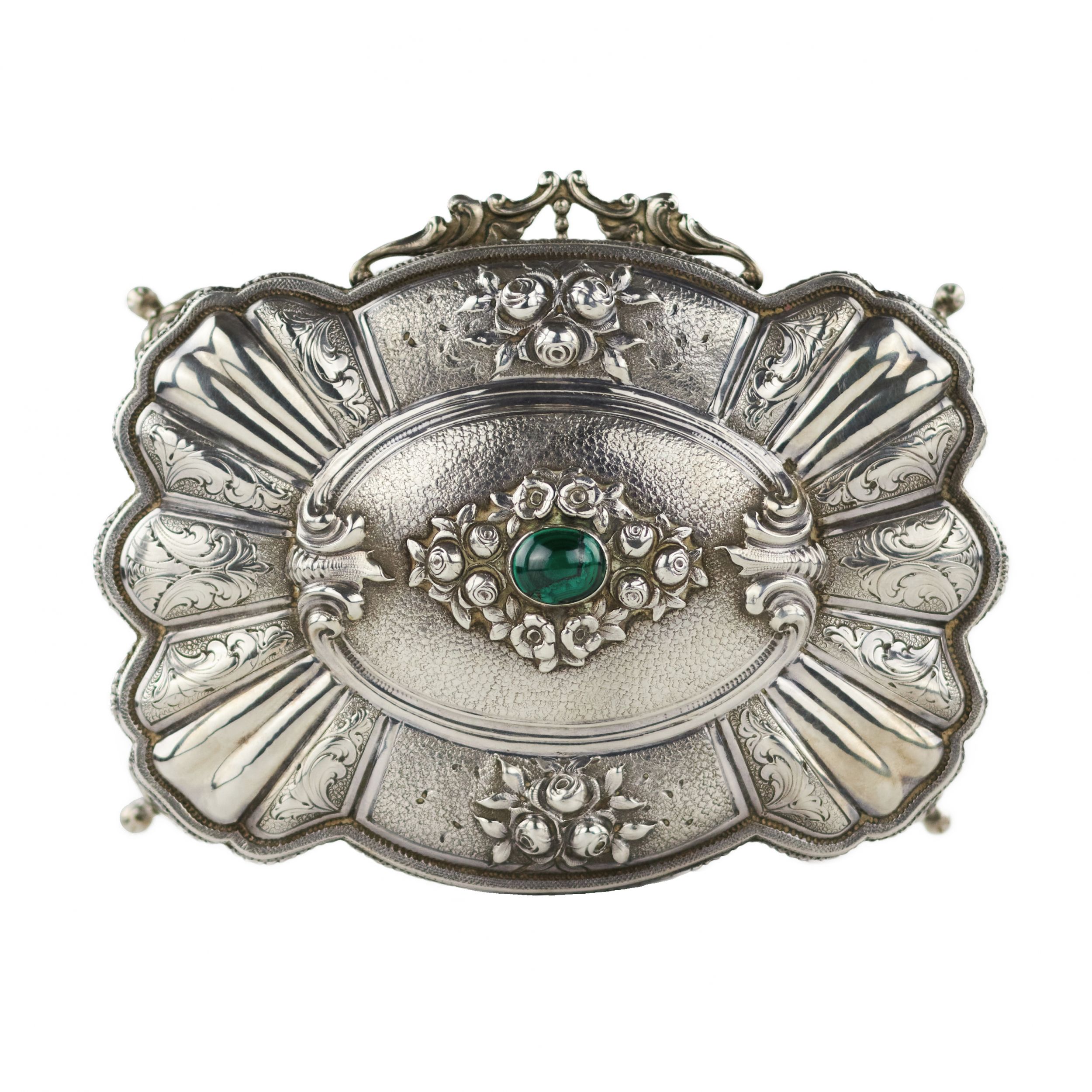 Italian, silver jewelry box of baroque shape. 20th century. - Image 6 of 11