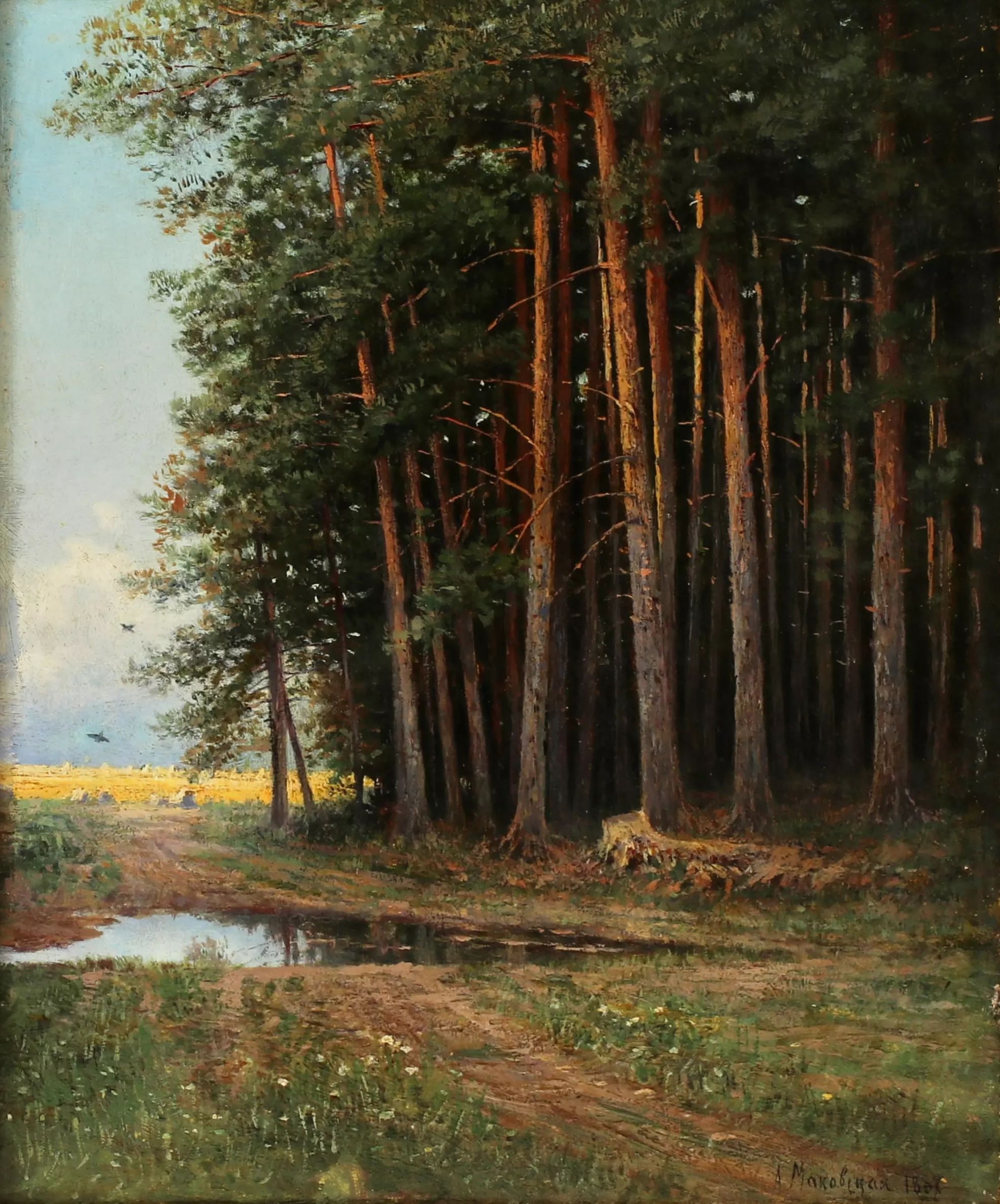Alexandra Egorovna MAKOVSKY. Edge of the Forest (1887) - Image 2 of 4