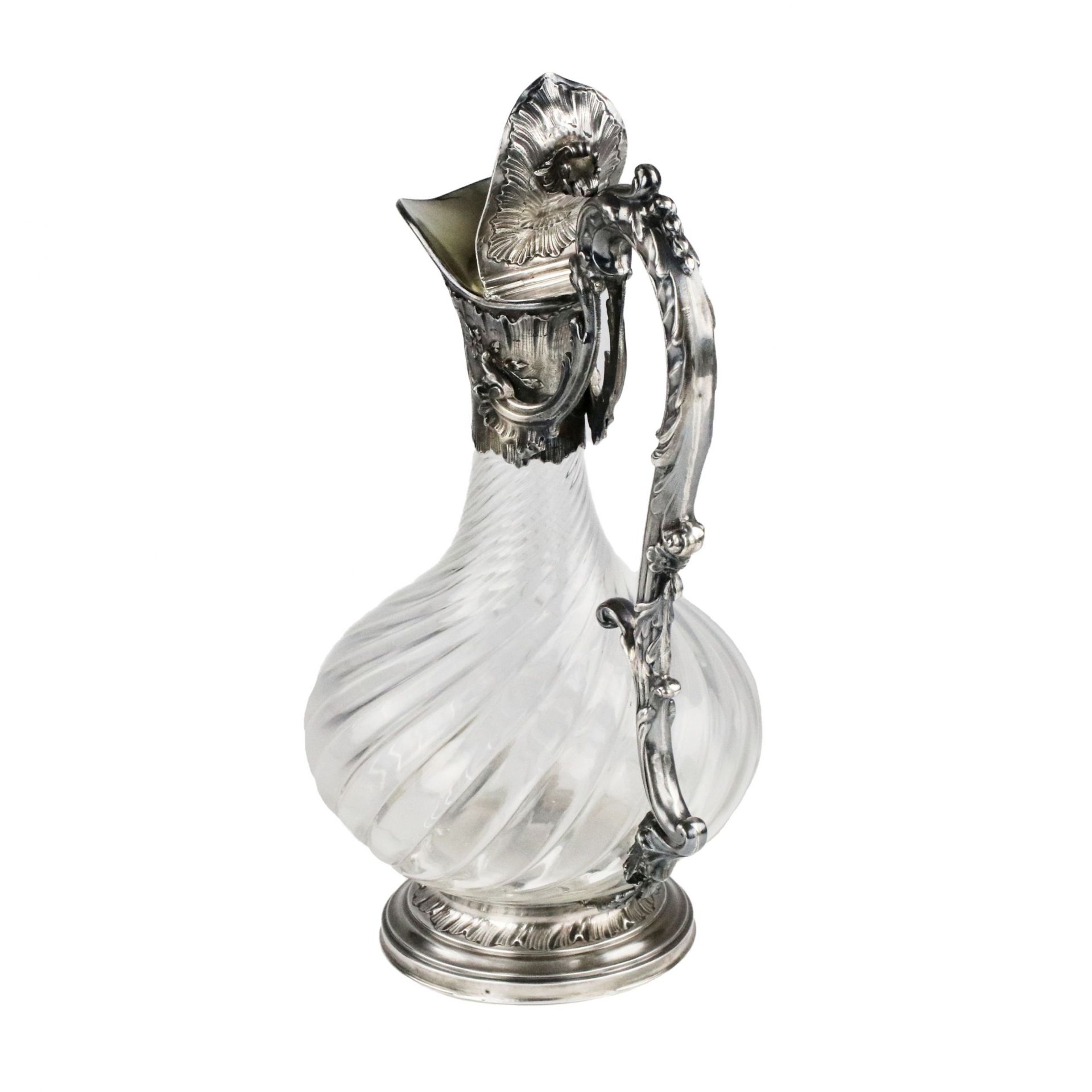 CHEVRON Freres. French crystal jug in silver. - Bild 5 aus 7