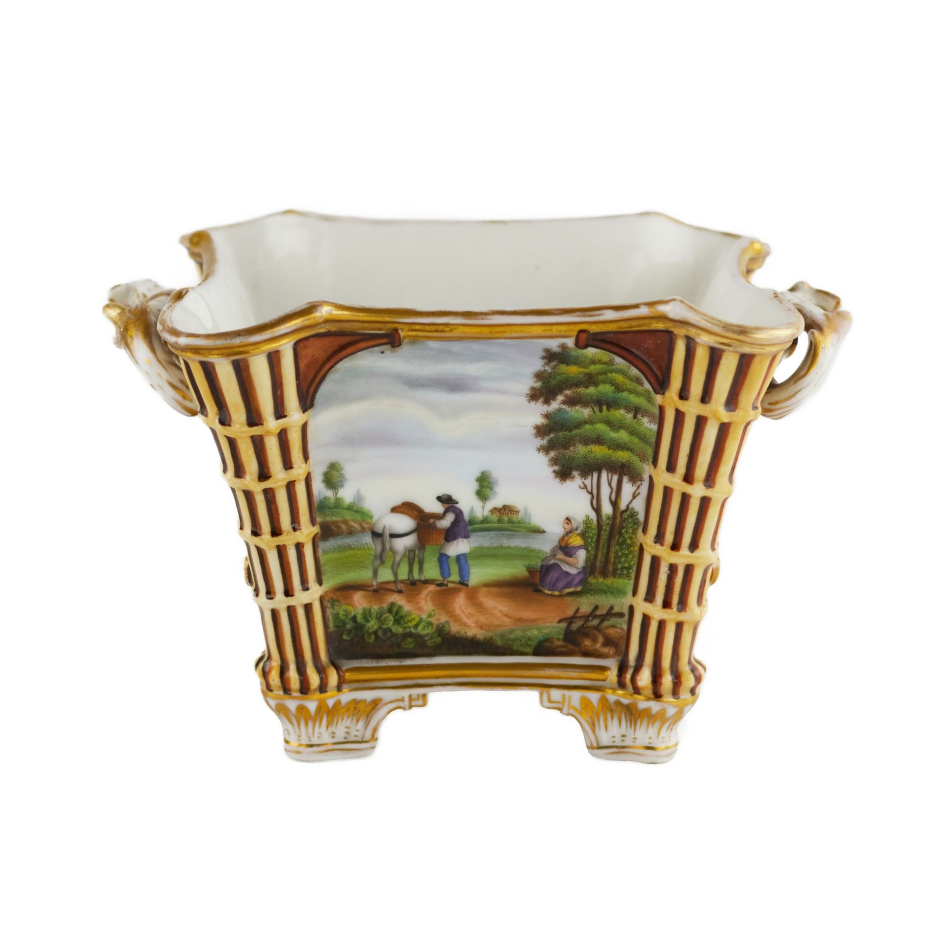 Porcelain Flowerpot from the Miklashevsky factory. Russia Mid-19th century. - Bild 4 aus 8