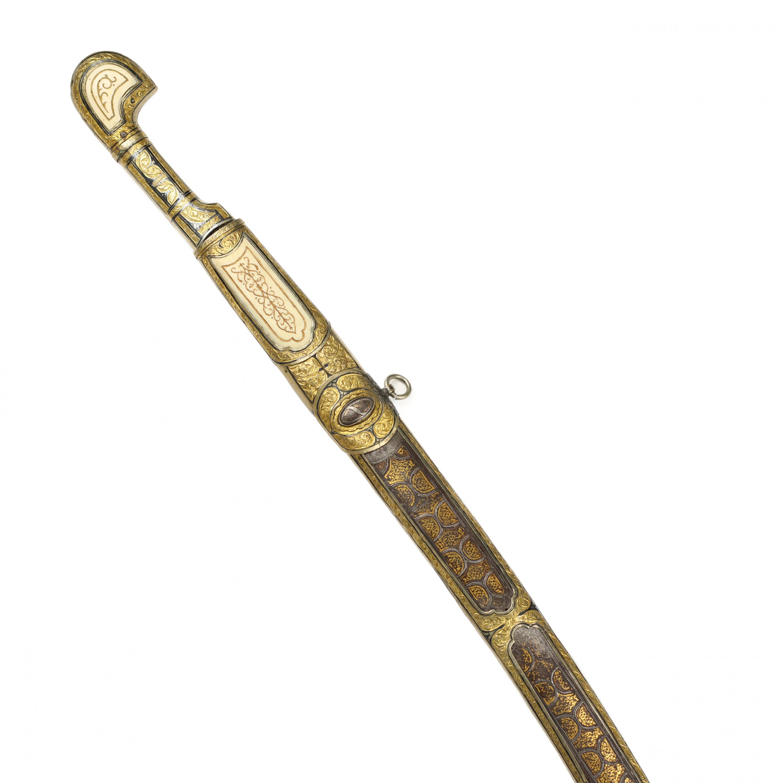 Caucasian saber with gilded silver and ivory decor. Russia. 19th century. - Image 2 of 8