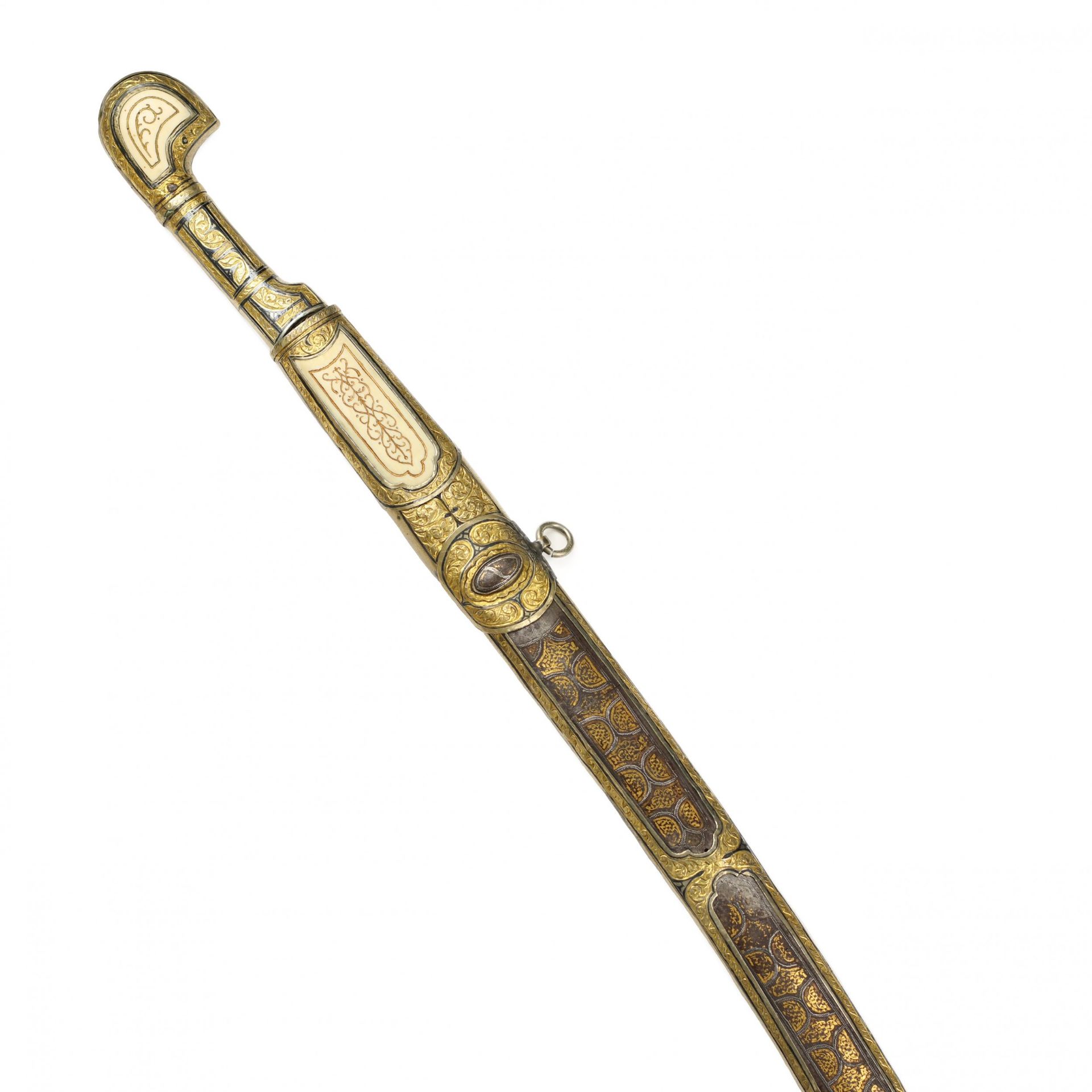 Caucasian saber with gilded silver and ivory decor. Russia. 19th century. - Bild 2 aus 8