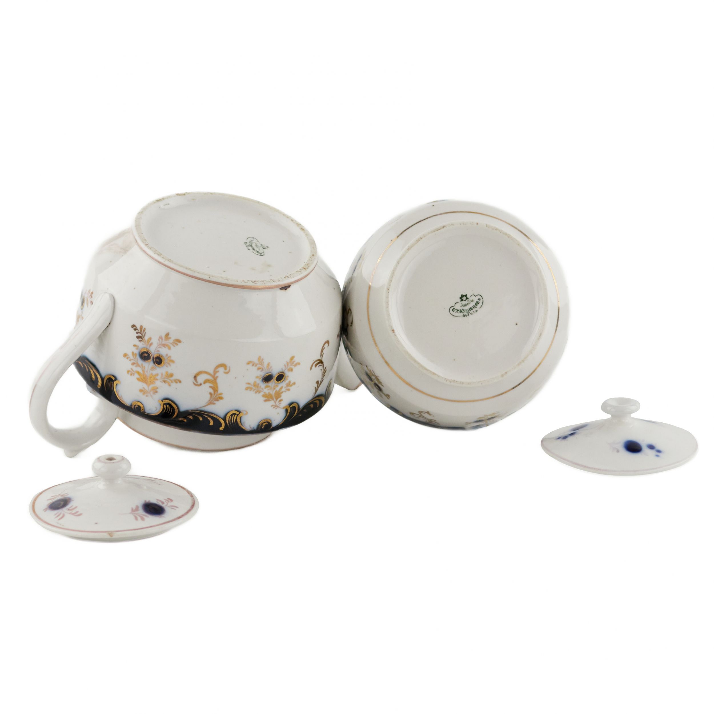 Kuznetsov`s tea porcelain service. Riga, mid-19th century. - Image 4 of 8