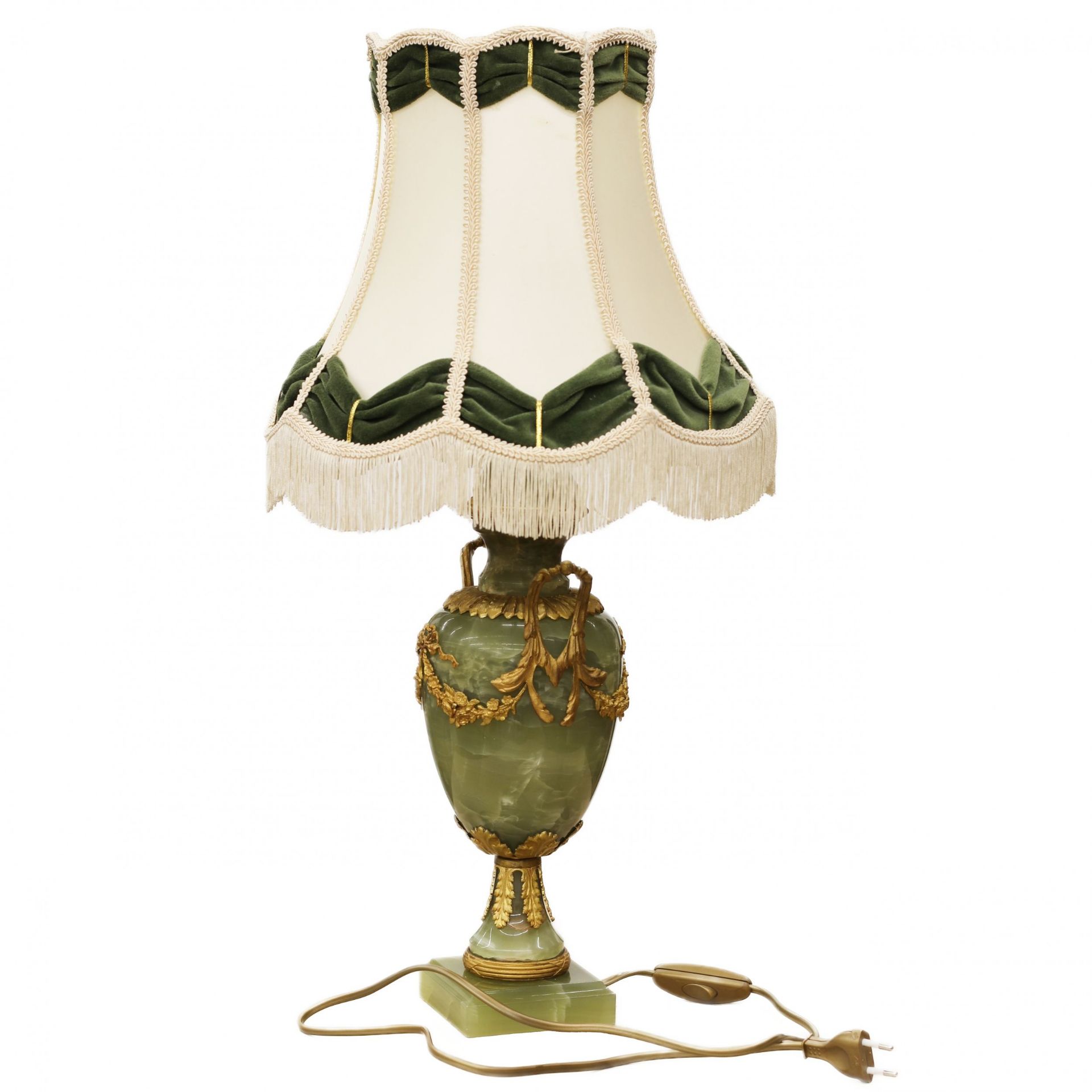 Classic onyx lamp on a column. Western Europe 20th century. - Bild 4 aus 5