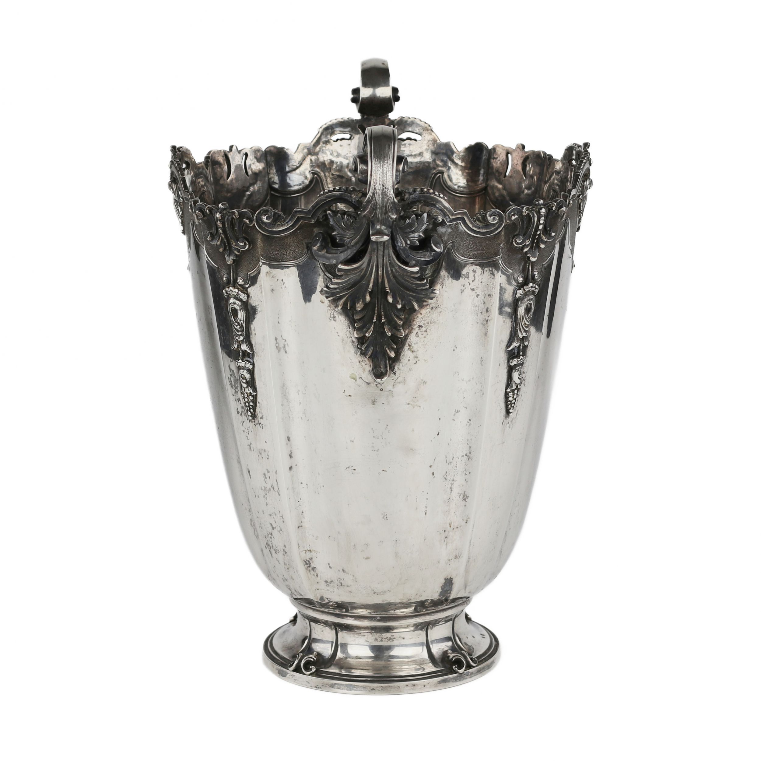 An ornate Italian silver cooler in the shape of a vase. 1934-1944 - Bild 3 aus 7