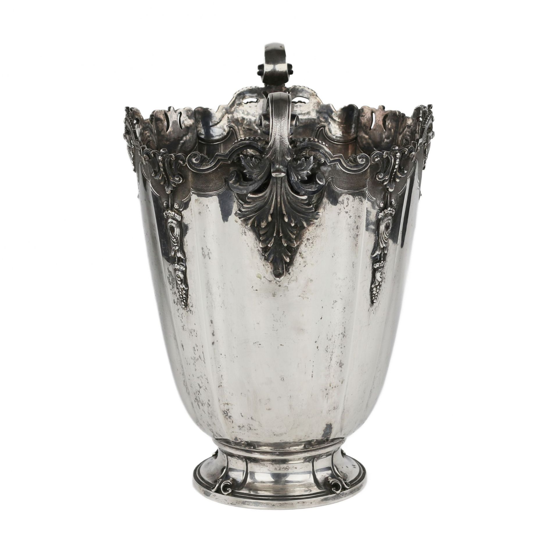 An ornate Italian silver cooler in the shape of a vase. 1934-1944 - Bild 3 aus 7