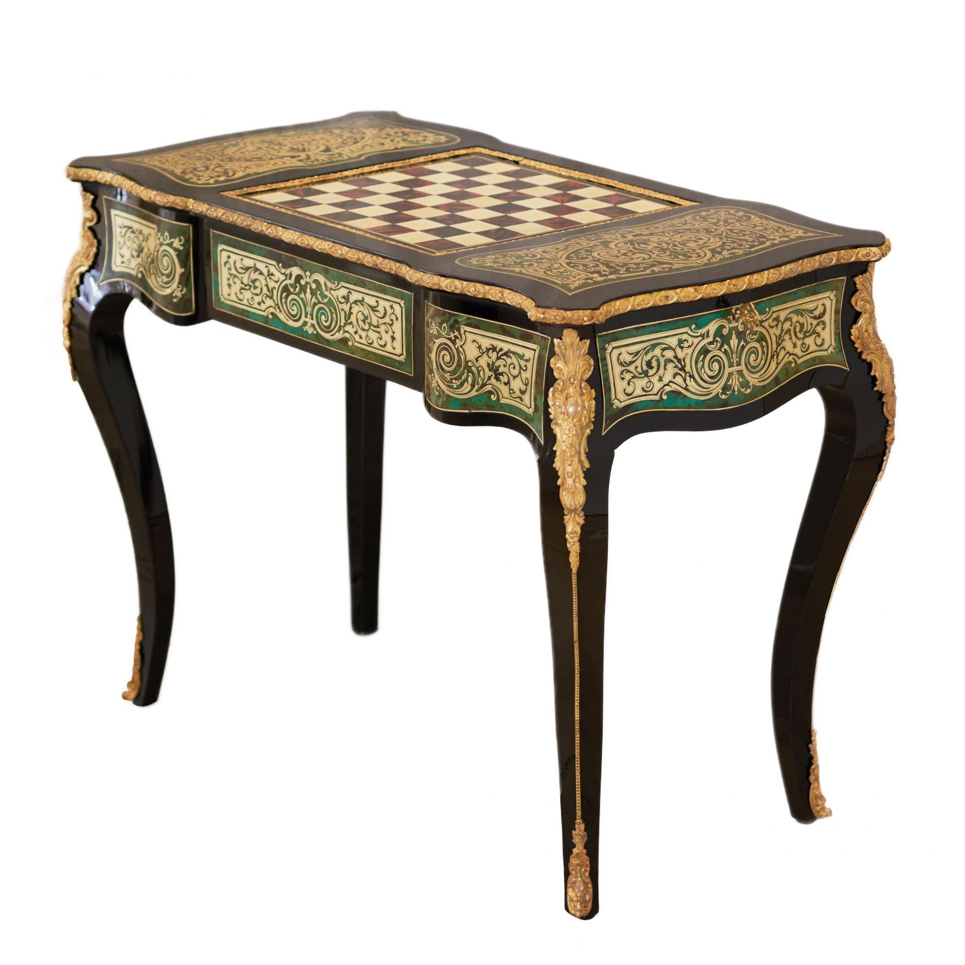 Game chess table in Boulle style. France. Turn of the 19th-20th century. - Bild 4 aus 11