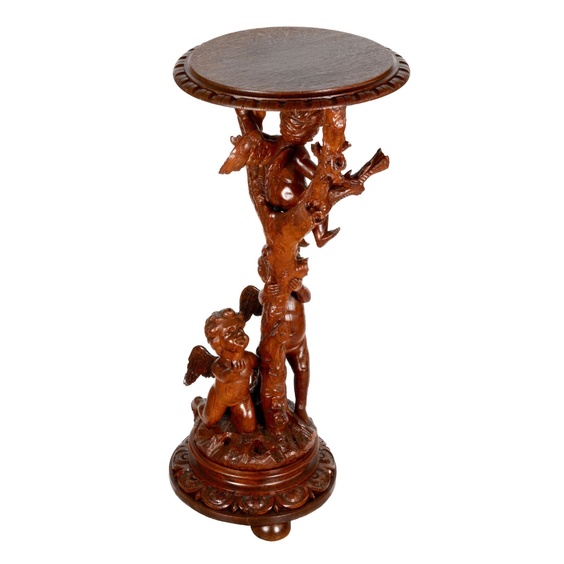 Wooden console with carved cupids. - Image 2 of 6