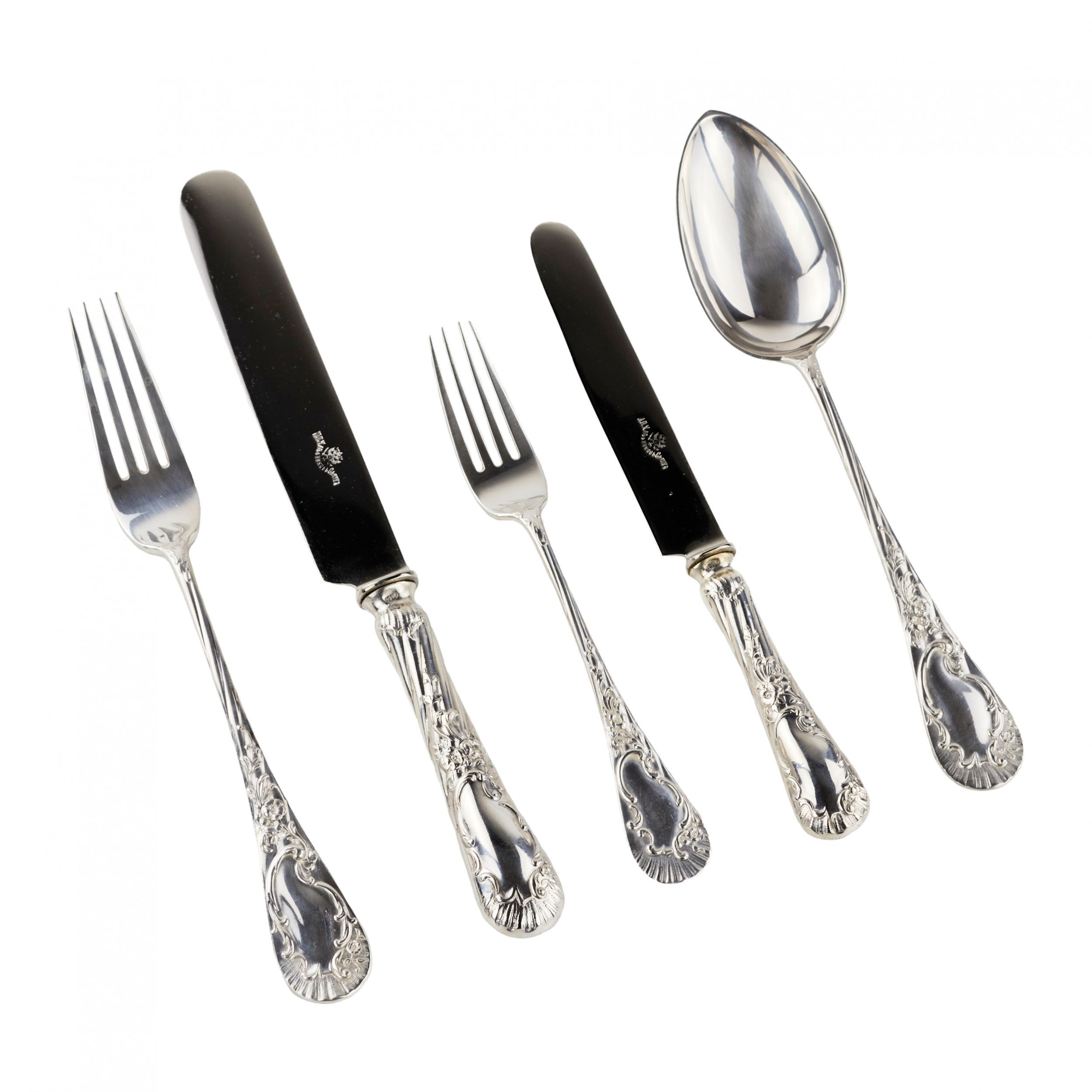 Silverware set for 6 persons. Ivan Khlebnikov. - Image 2 of 16