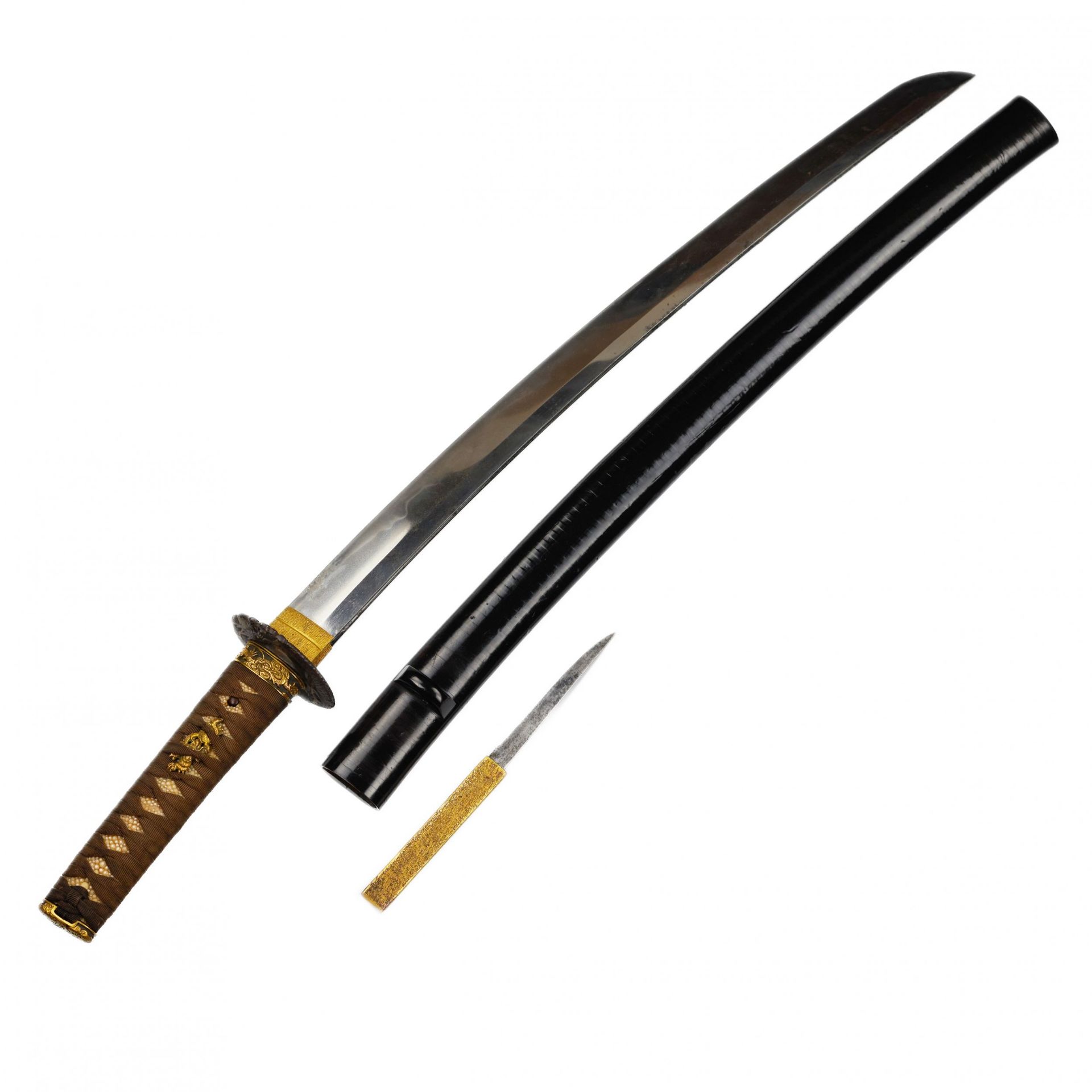 Short sword of the samurai Wakizashi, Nanki Hatakeyama, master Yamato no Suke Masatsugu, 19th centur - Bild 5 aus 10