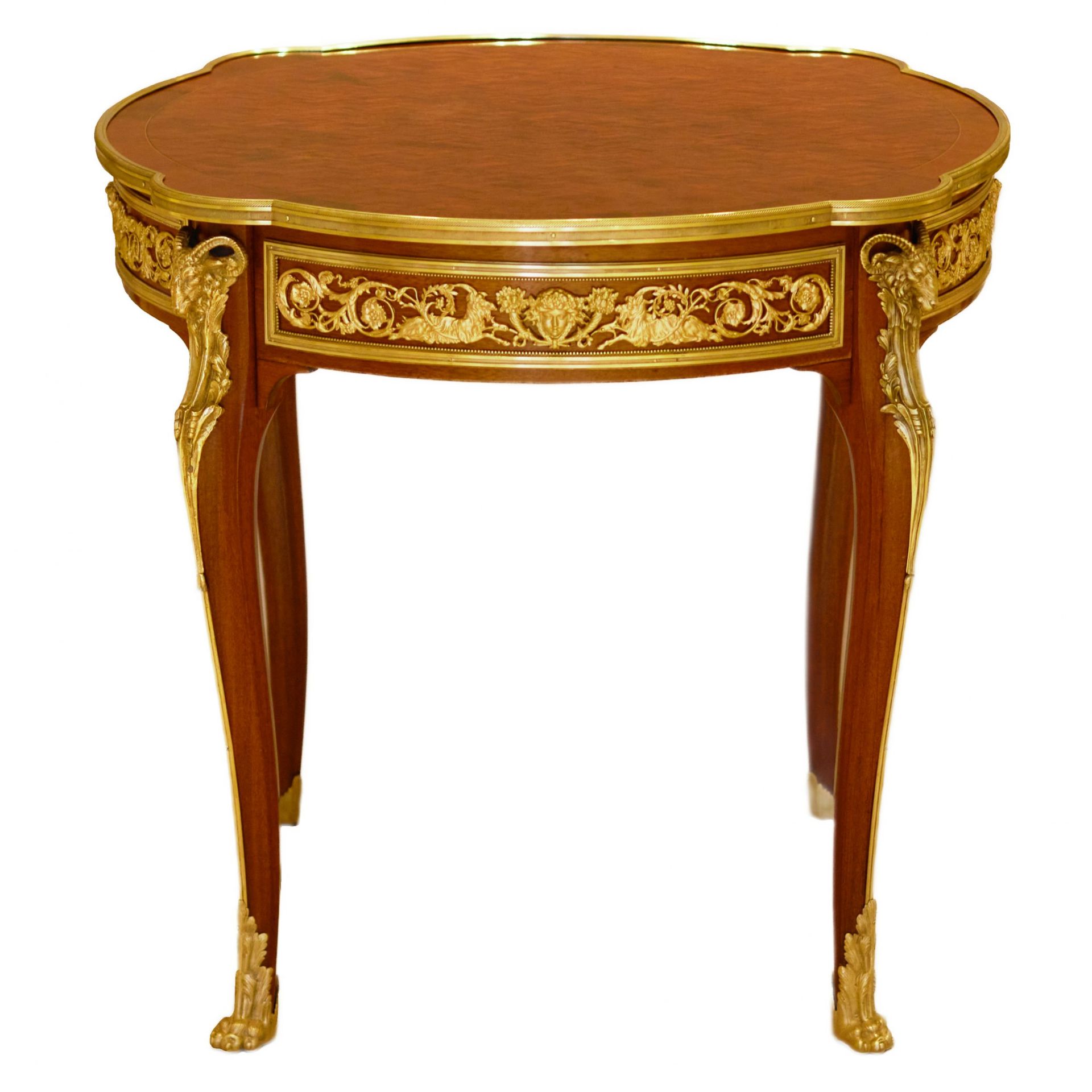 Mahogany table decorated with marquetry in the style of Louis XV, Francois Linke. Late 19th century - Bild 2 aus 6
