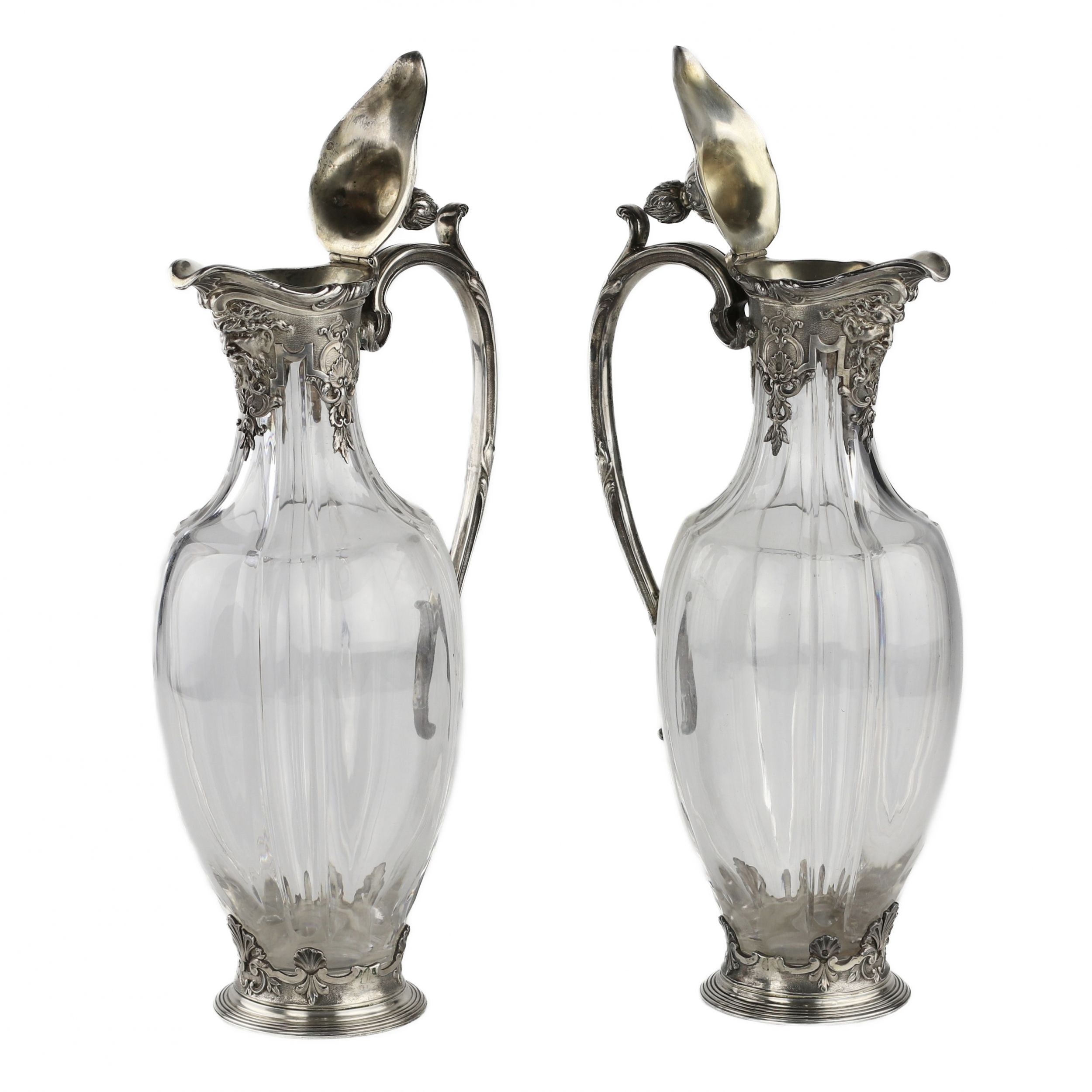 A pair of glass Regency style jugs in silver from CHRISTOFLE. - Image 3 of 9