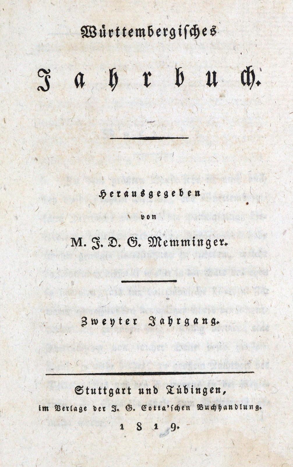 Memminger,J.D.G. (Hrsg.). - Image 2 of 3