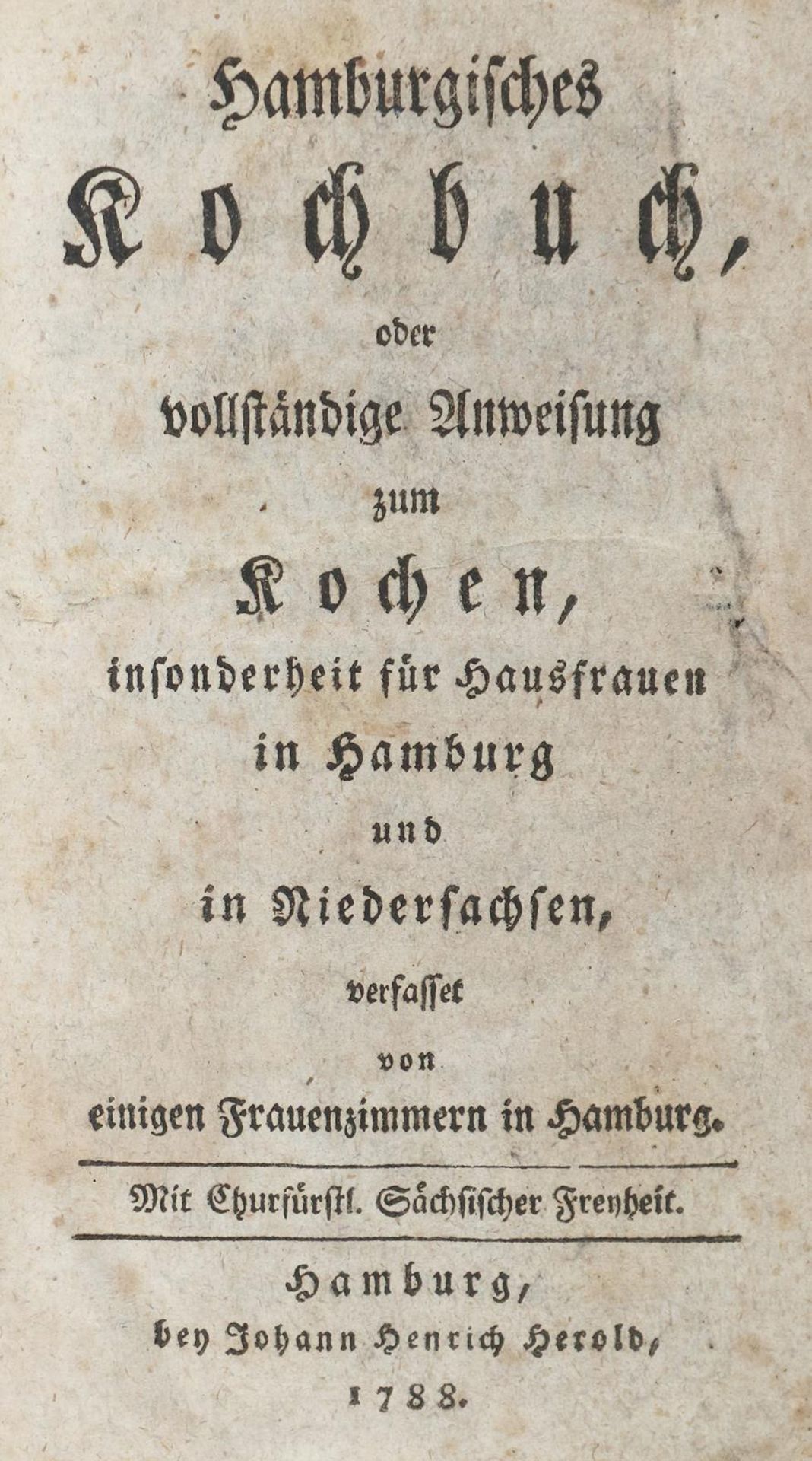 Hamburgisches Kochbuch,