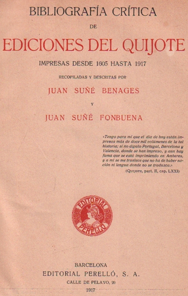 Bibliographie. Literatur. Suñe Benages, Juan und Juan Suñe Fonbuena. Bibliografía crítica de