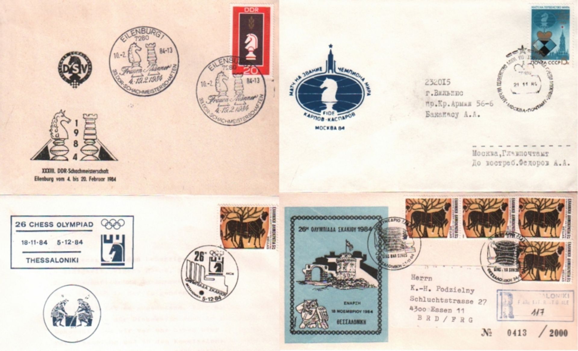 Briefumschläge und Postkarten. Konvolut von 85, teilweise postalisch nicht gelaufenen