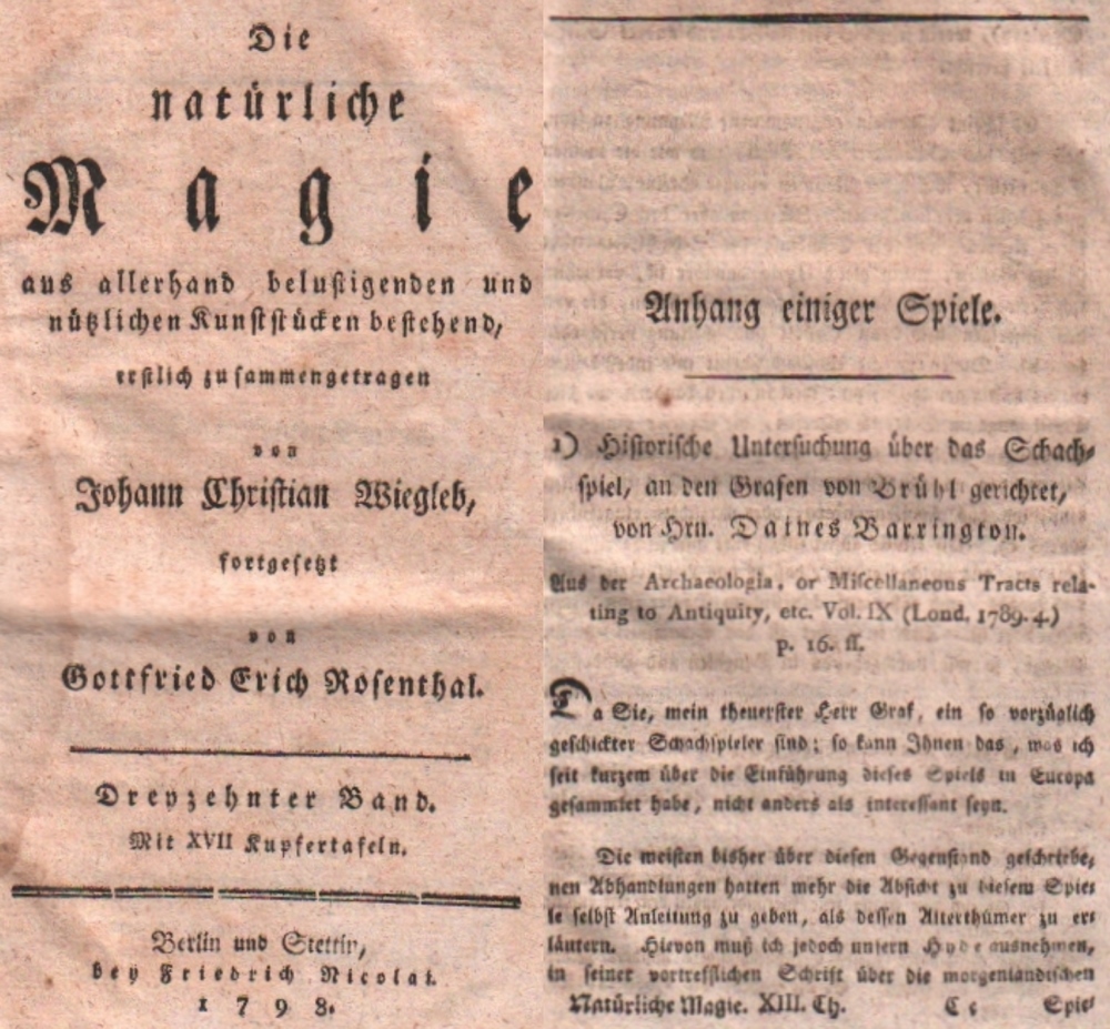 Wiegleb, Johann Christian. Die natürliche Magie aus allerhand belustigenden und nützlichen