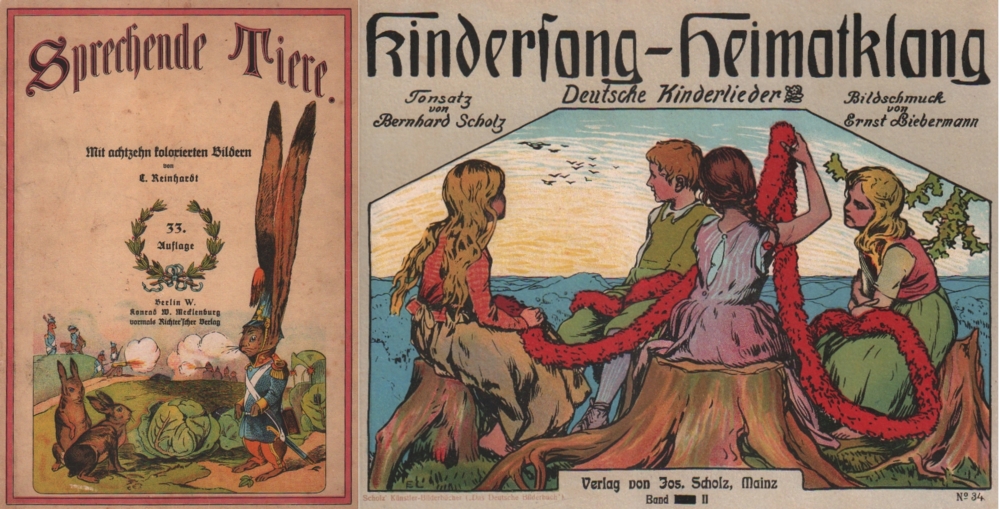 Kinderbuch. (Glaßbrenner, Adolf.) Sprechende Tiere. Ein Bilderbuch. 33. Auflage. Berlin, Mecklenburg