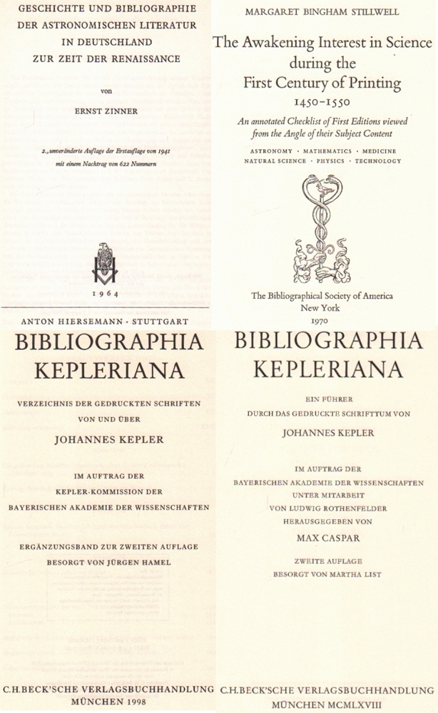 Bibliographie. Astronomie. Zinner, E. Geschichte und Bbibliographie der astronomischen Literatur