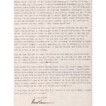 Larsen, Bent. Maschinegeschriebener Brief mit eigenhändiger Unterschrift von Bent Larsen an Kjaer