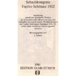 Teplitz - Schönau 1922. Schorr, J. (Hrsg.) Schachkongress Teplitz - Schönau 1922. Sammlung