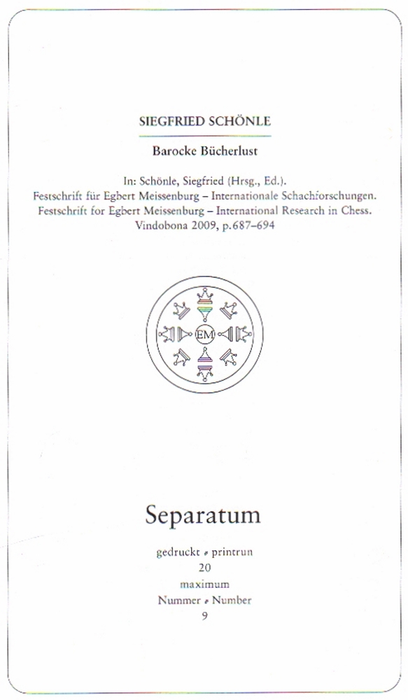 Schönle, Siegfried. Barocke Bücherlust. / Ein kleiner barocker ”bibliographischer” Blumenstrauß. In: