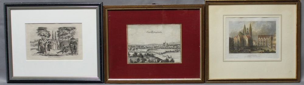 Braunschweig. Ansichten. Konvolut 5 Graphiken von Braunschweig, aus der Zeit um 1880.