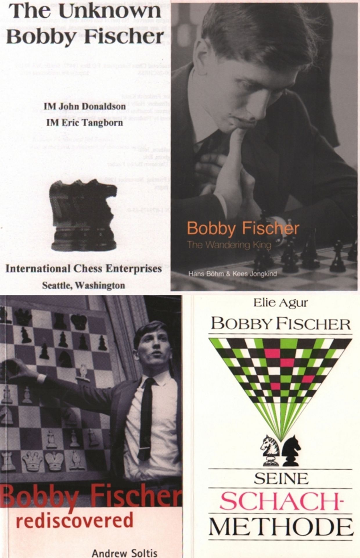 Fischer, Bobby. Konvolut von 10 Bänden über Bobby Fischer aus der Zeit von 1975 – 2004, meist in