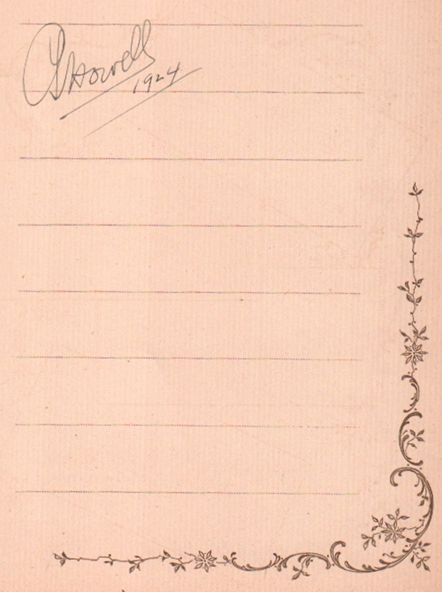 Howell, Clarence Seaman. Autographenblatt mit der eigenhändigen Unterschrift von C. S. Howell aus