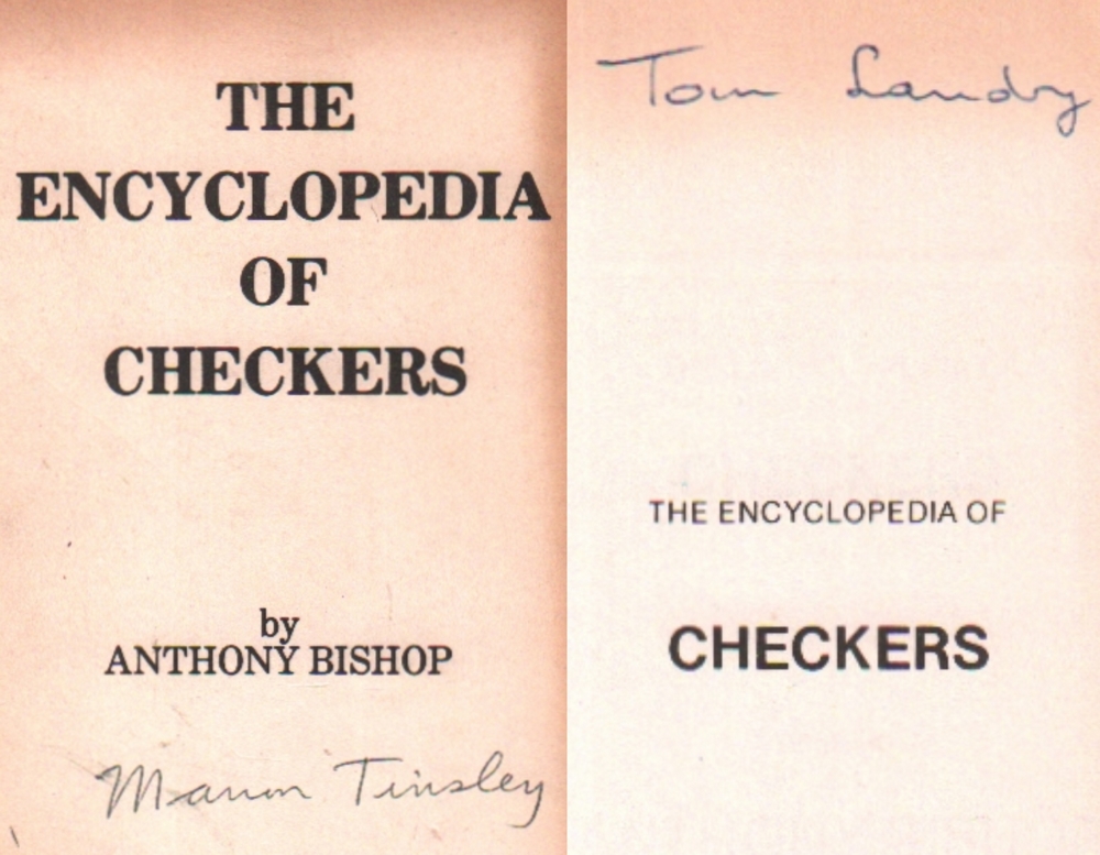 Damespiel. Bishop, A. The encyclopedia of checkers. (Dubuque, Checkers Book World), ca. 1979. 8°.