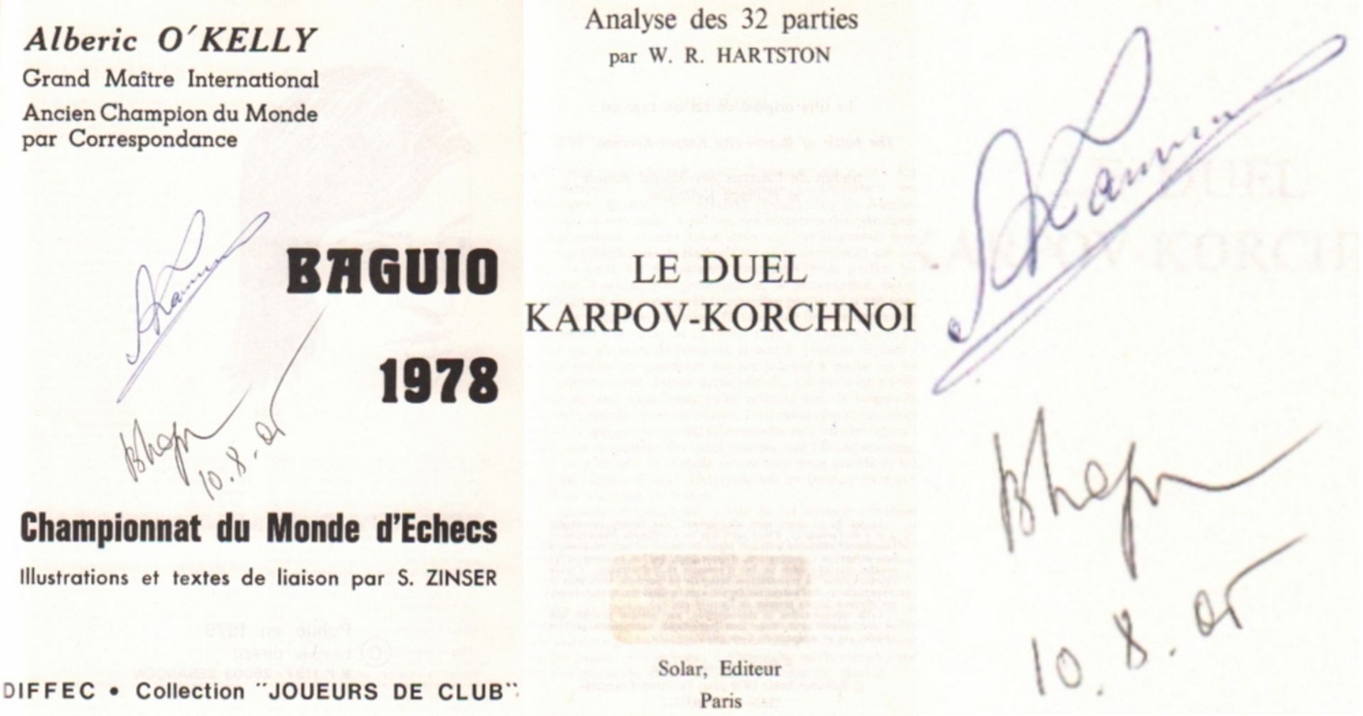 Karpow – Kortschnoi. O’Kelly, A. Baguio 1978. Championnat du Monde d’Echecs. Besançon, Diffec, ca.