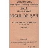 Gudju, Ion H. Jocul de sah. Notiuni pentru incepatori – Editia II. Bukarest, Eminescu, 1915. 8°.