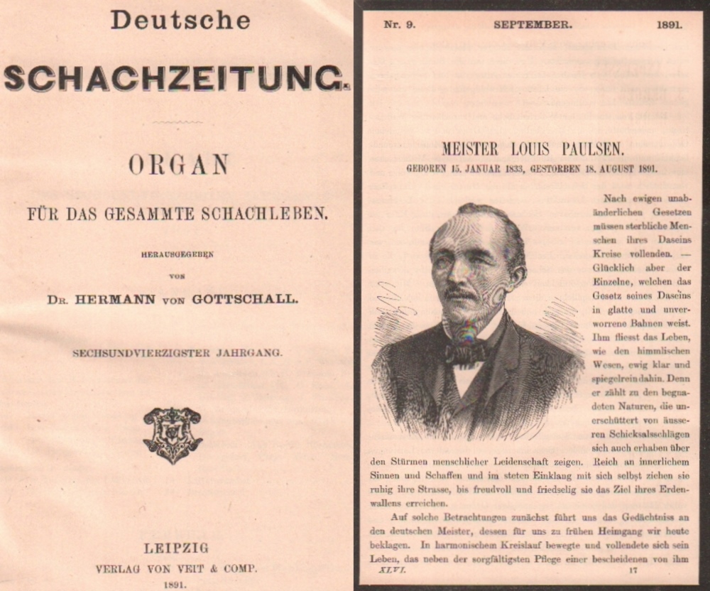 Deutsche Schachzeitung. Organ für das gesammte Schachleben. Hrsg. von H. von Gottschall. 46.