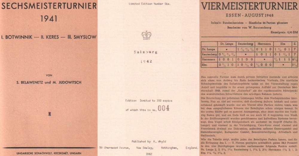 Salzburg 1942. Whyld, Ken. (Hrsg.) Salzburg 1942. Nottingham 1962. 8°. 12 unn. Bll. Original